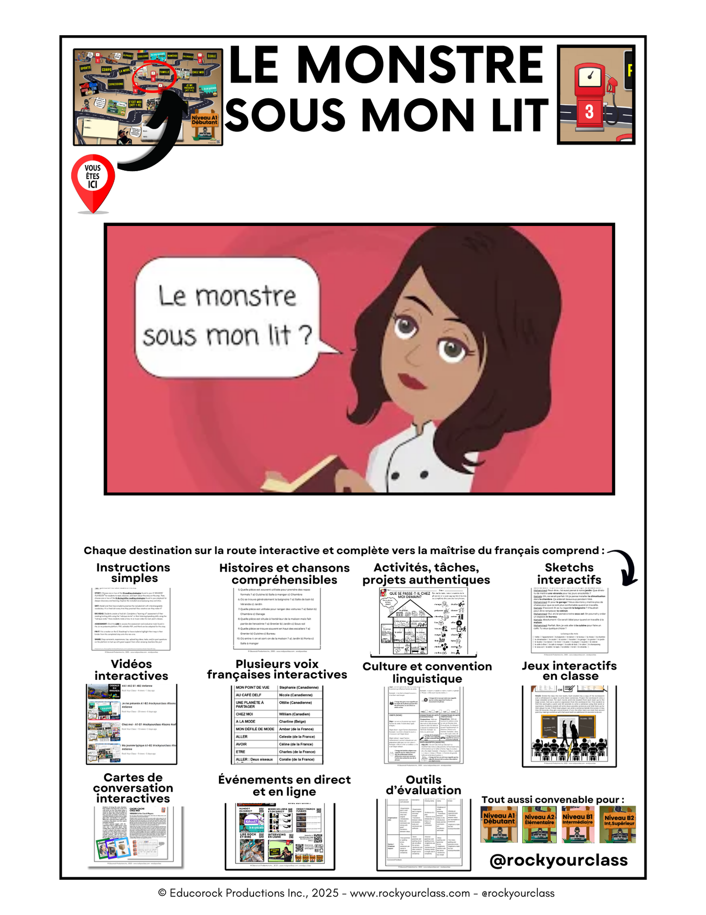 R3 - LE MONSTRE SOUS MON LIT (Pré-A1 beginner to B1 advanced levels) FULL FOREVER RESOURCE PLATFORM ACCESS