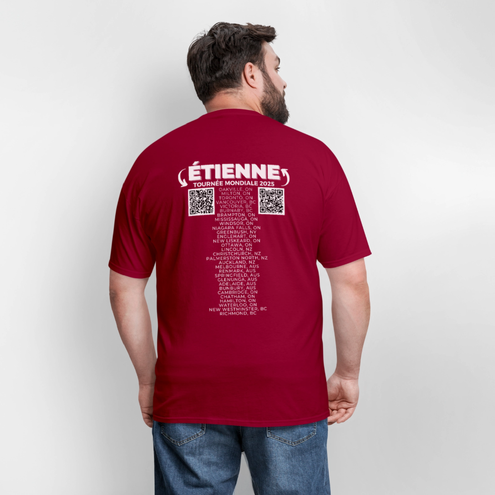 ÉTIENNE 2025 Official World Tour Men's T-Shirt | GILDAN 5000 - dark red