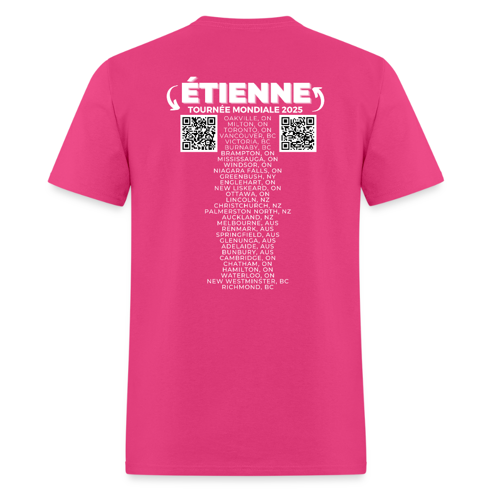 ÉTIENNE 2025 Official World Tour Men's T-Shirt | GILDAN 5000 - fuchsia