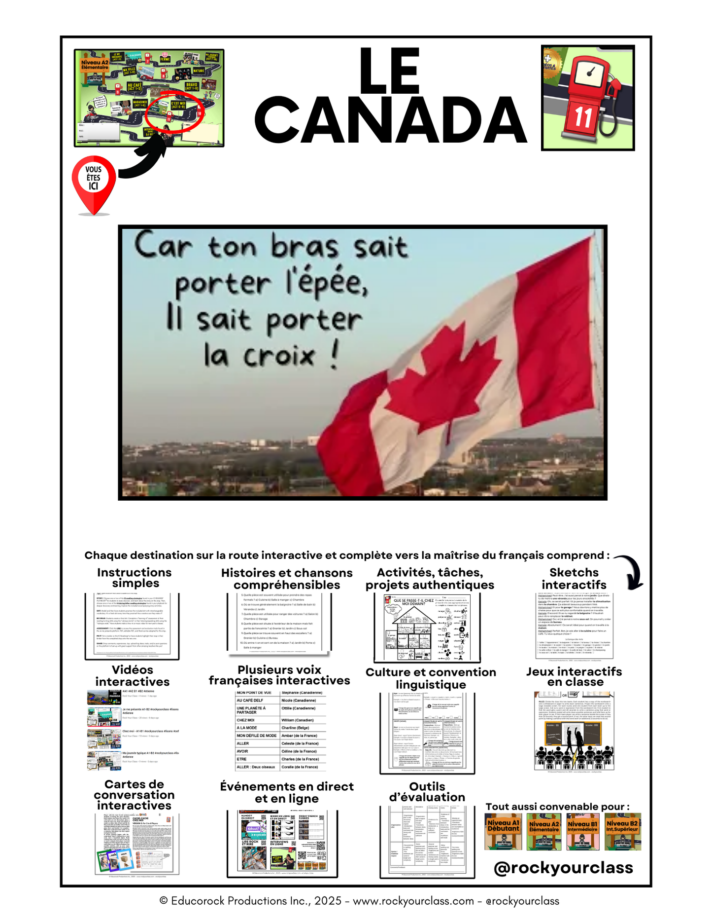 R11 - LE CANADA (Pré-A1 beginner to B2 intermediate/advanced levels) FULL FOREVER RESOURCE PLATFORM ACCESS