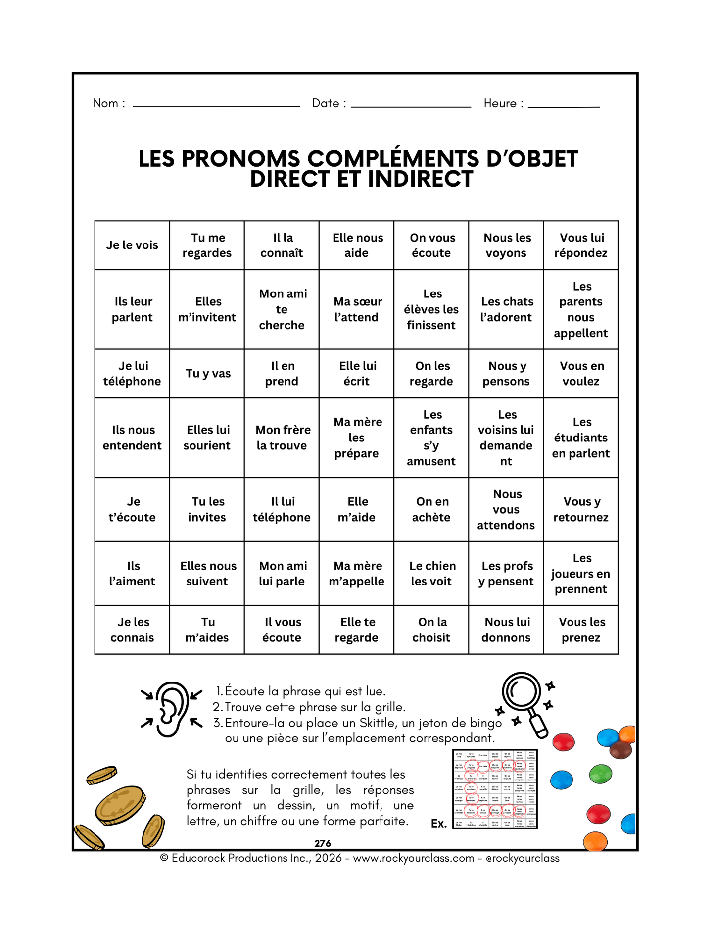R19 - LES PRONOMS COMPLÉMENTS D’OBJET DIRECT ET INDIRECT (Pré-A1 beginner to B1 intermediate levels) FULL FOREVER RESOURCE PLATFORM ACCESS
