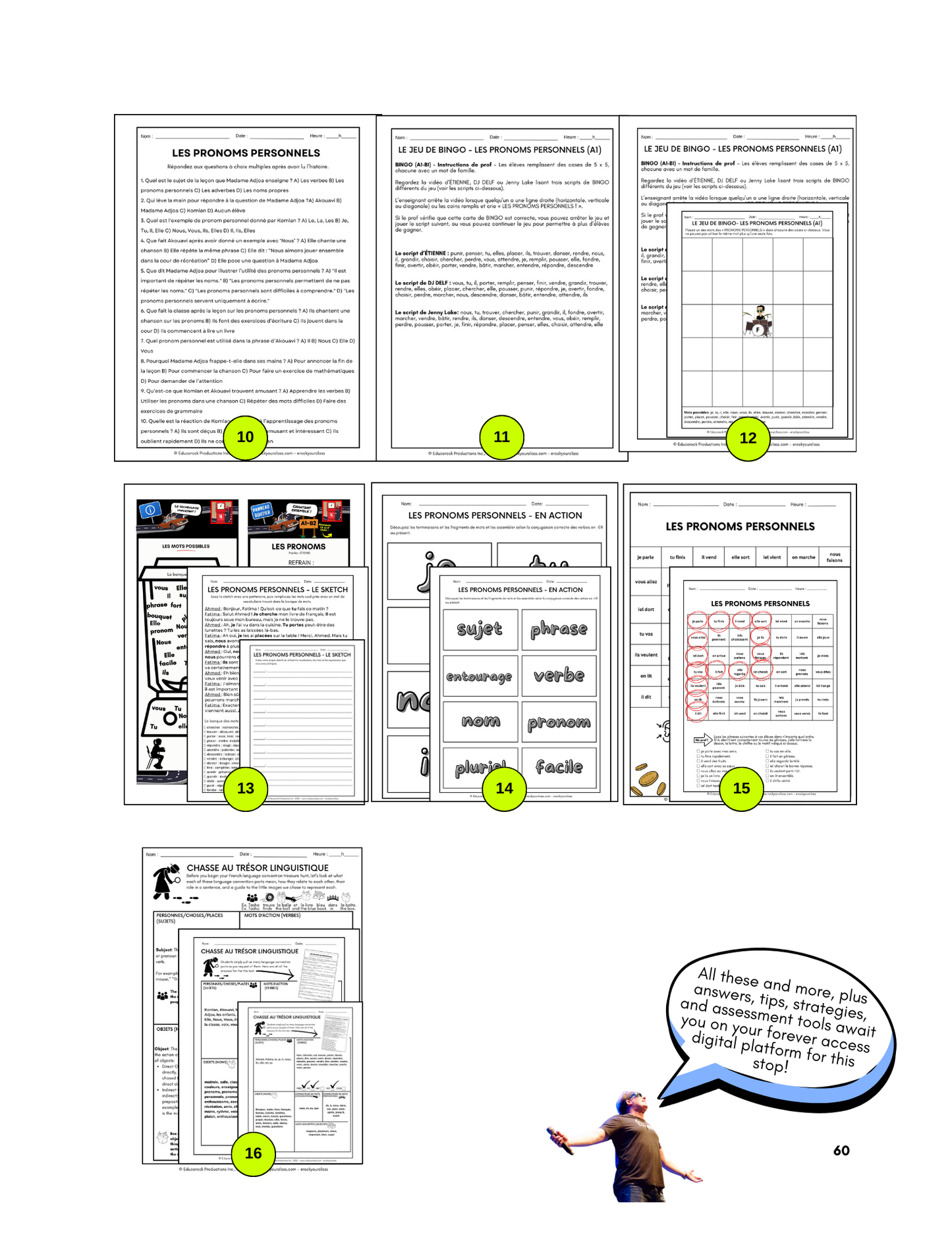 R4 - LES PRONOMS, LES VERBES EN -ER, -IR et -RE (Pré-A1 beginner to B2 advanced levels) FULL FOREVER RESOURCE PLATFORM ACCESS