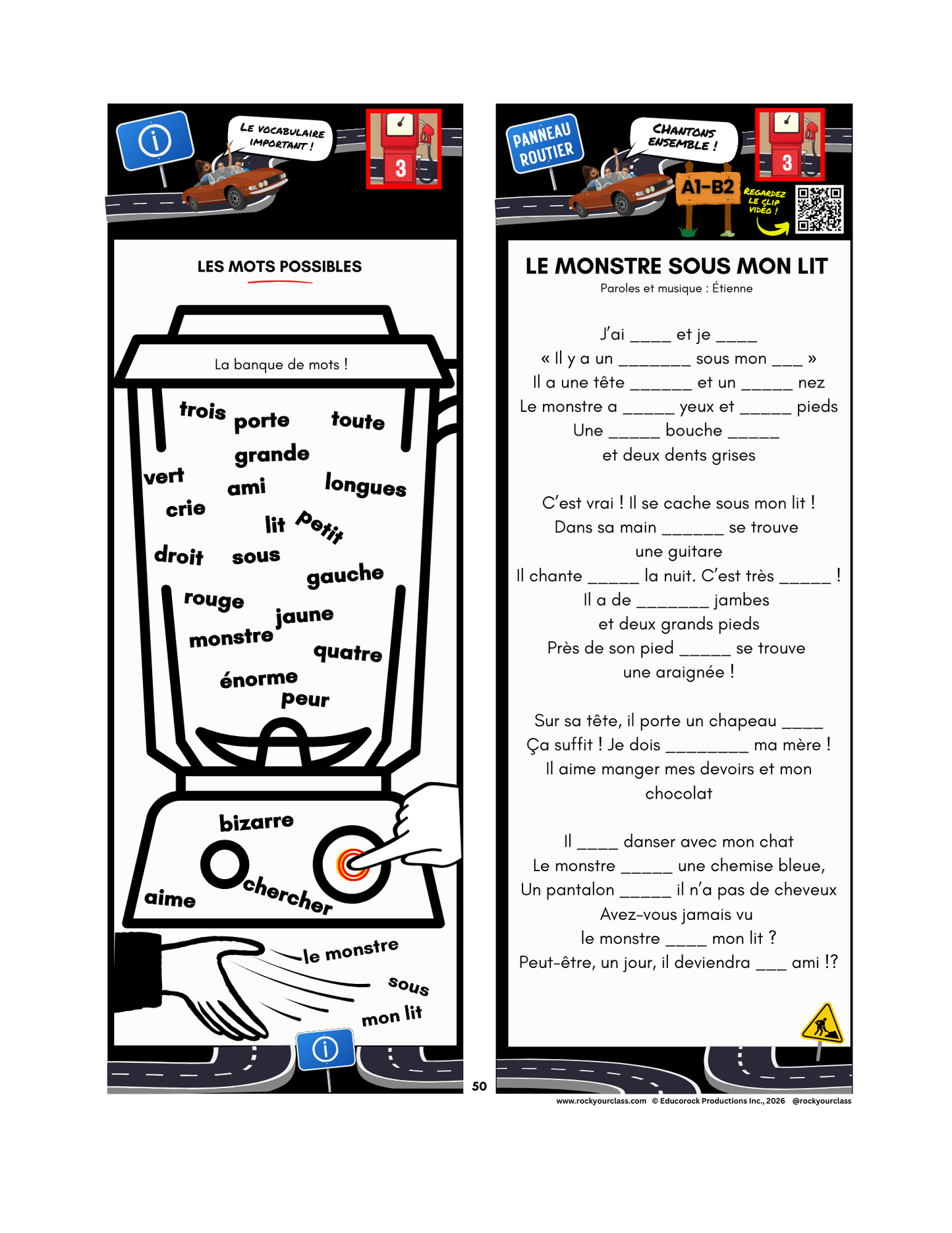 R3 - LE MONSTRE SOUS MON LIT (Pré-A1 beginner to B1 advanced levels) FULL FOREVER RESOURCE PLATFORM ACCESS