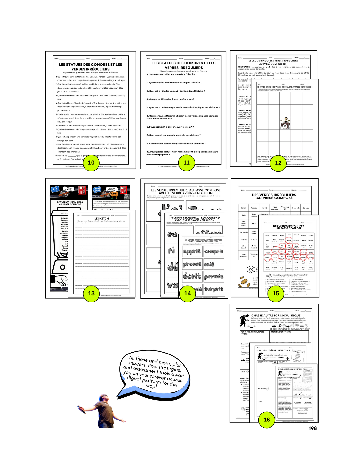 R13 - DES VERBES IRRÉGULIERS AU PASSÉ COMPOSÉ (Pré-A1 beginner to B2 intermediate/advanced levels) FULL FOREVER RESOURCE PLATFORM ACCESS