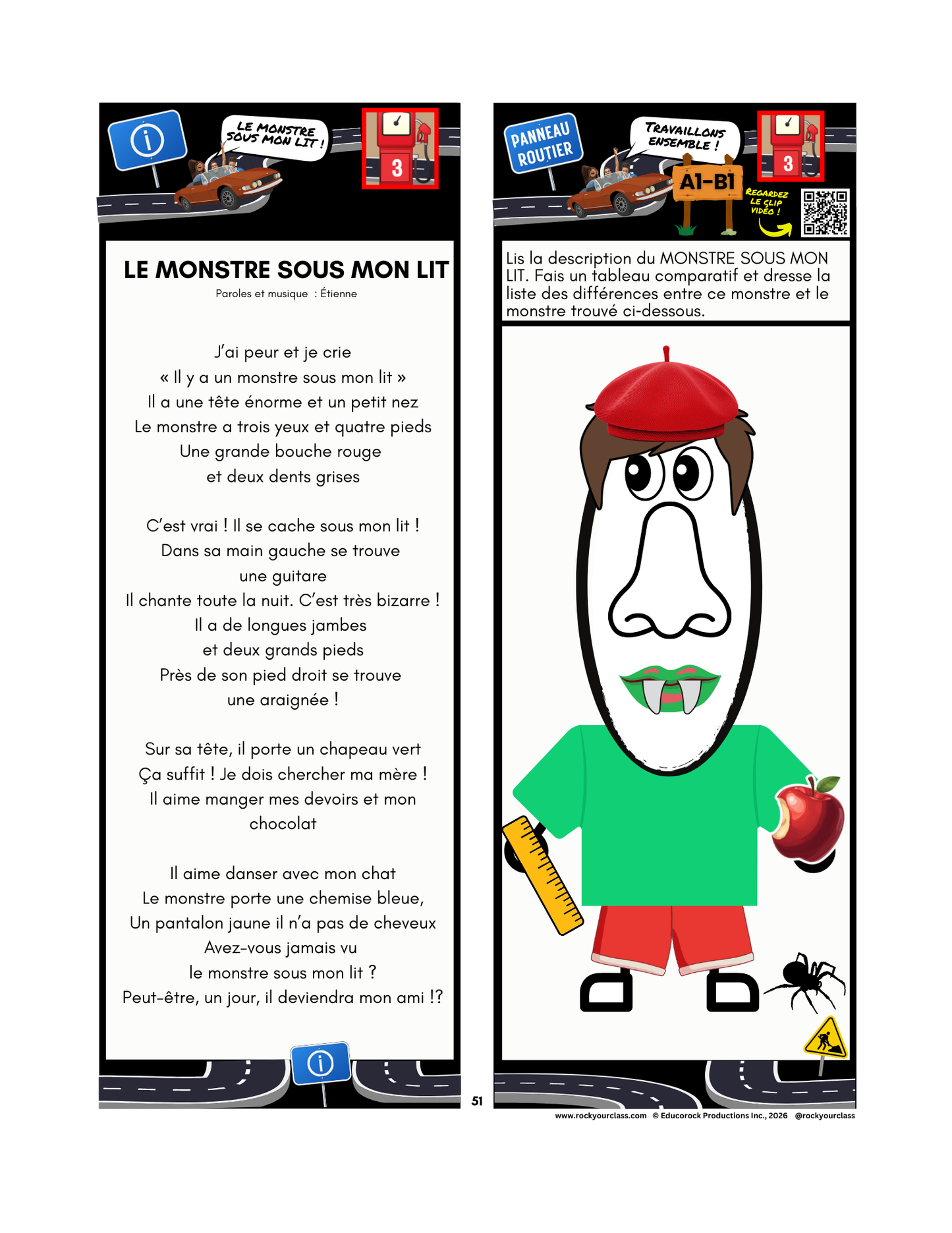 R3 - LE MONSTRE SOUS MON LIT (Pré-A1 beginner to B1 advanced levels) FULL FOREVER RESOURCE PLATFORM ACCESS