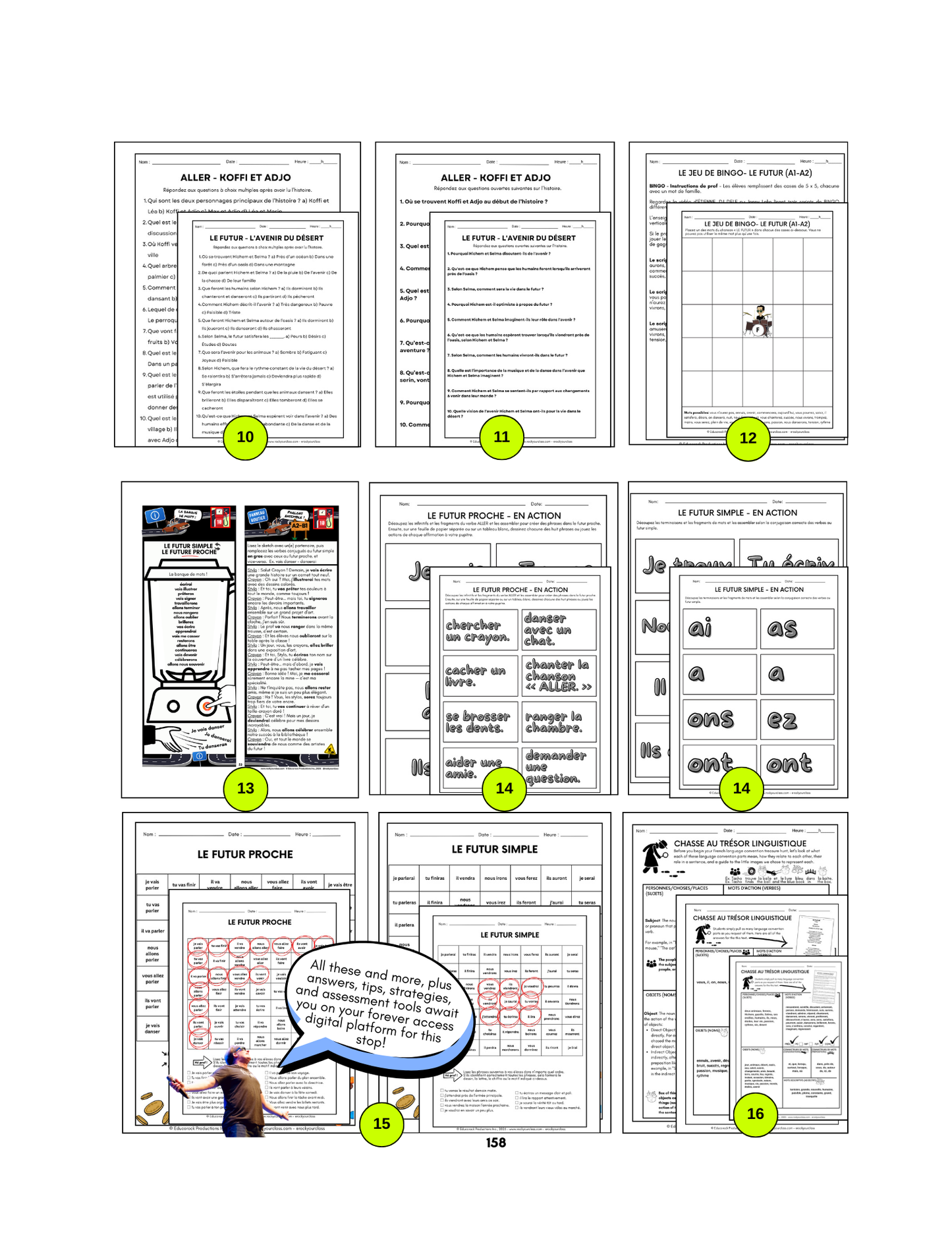 R10 - LE FUTUR SIMPLE, LE FUTUR PROCHE (Pré-A1 beginner to B1 intermediate levels) FULL FOREVER RESOURCE PLATFORM ACCESS