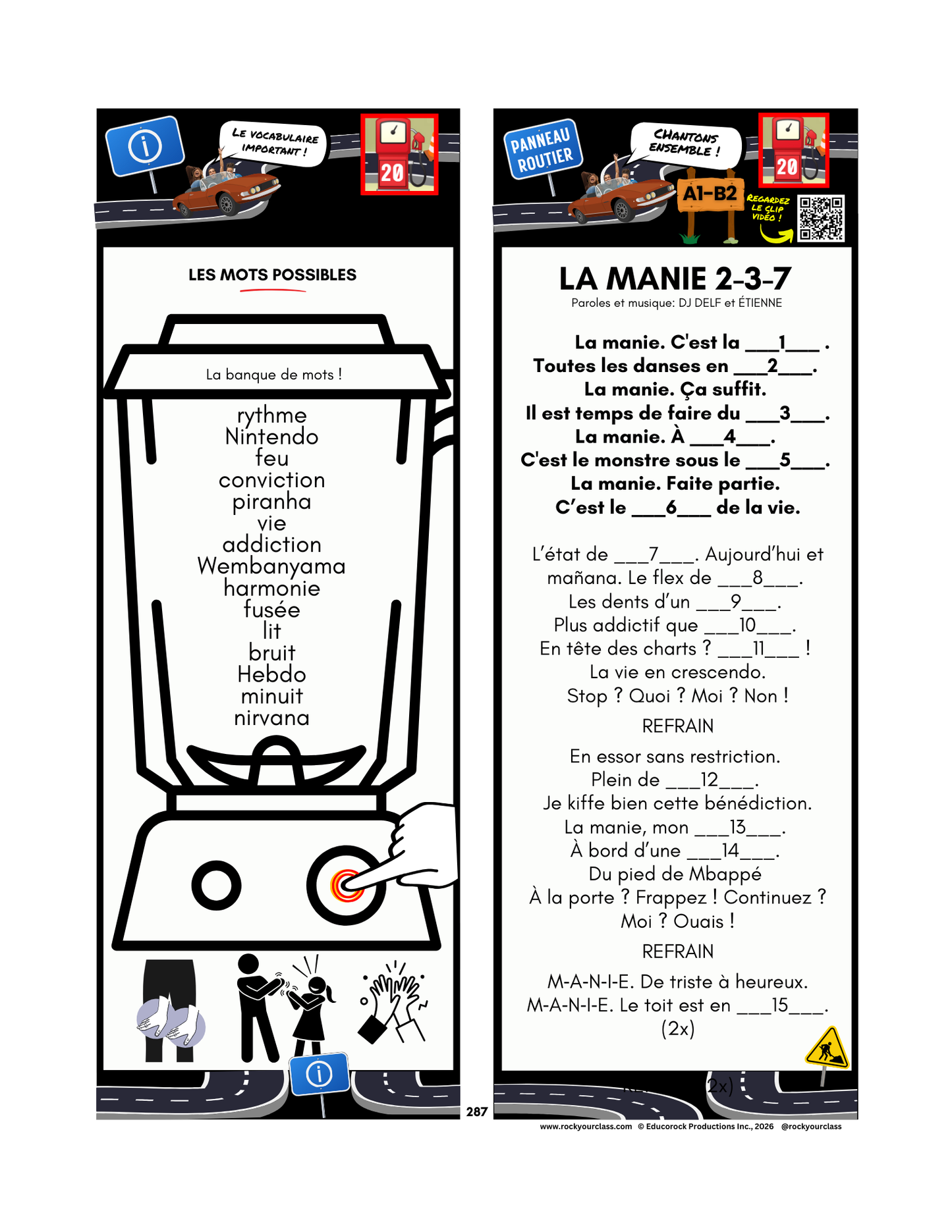R20 - LA MANIE 2-3-7 (Pré-A1 beginner to B2 intermediate/advanced levels) FULL FOREVER RESOURCE PLATFORM ACCESS