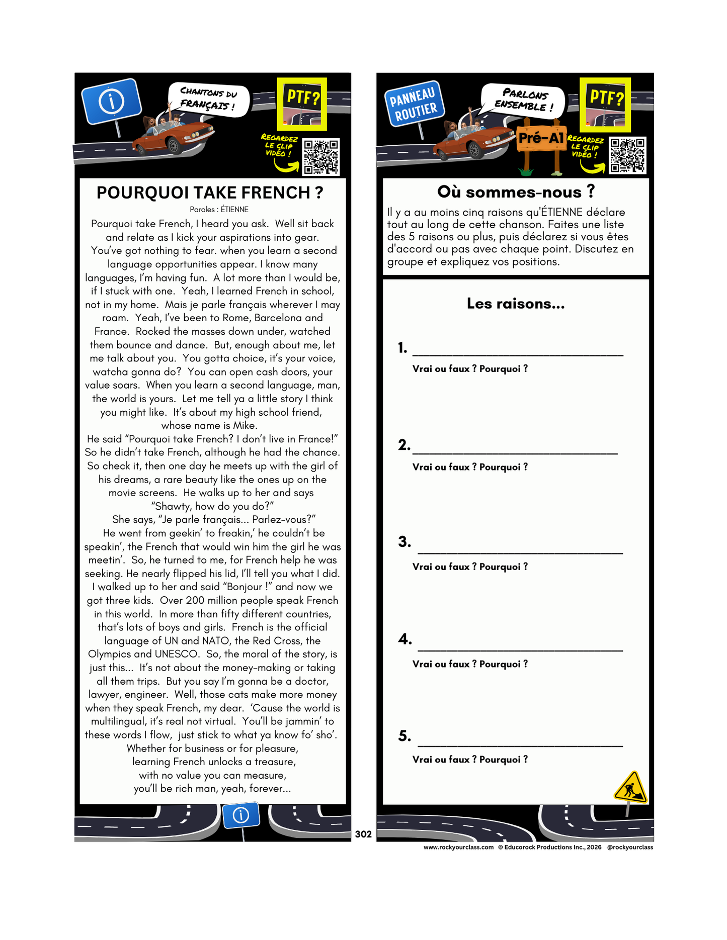 POURQUOI TAKE FRENCH? (Pré-A1 beginner to B2 advanced levels) FULL FOREVER RESOURCE PLATFORM ACCESS