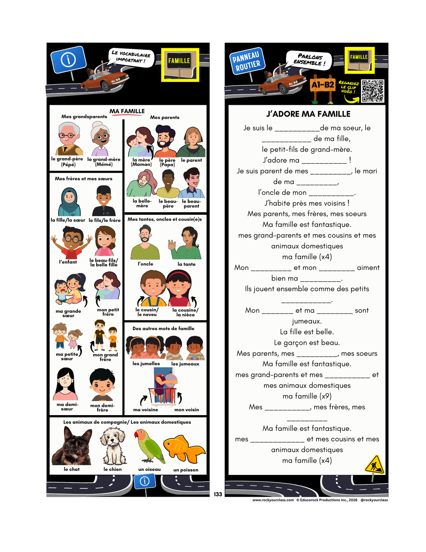 LA FAMILLE (Pré-A1 beginner to B2 advanced levels) FULL FOREVER RESOURCE PLATFORM ACCESS