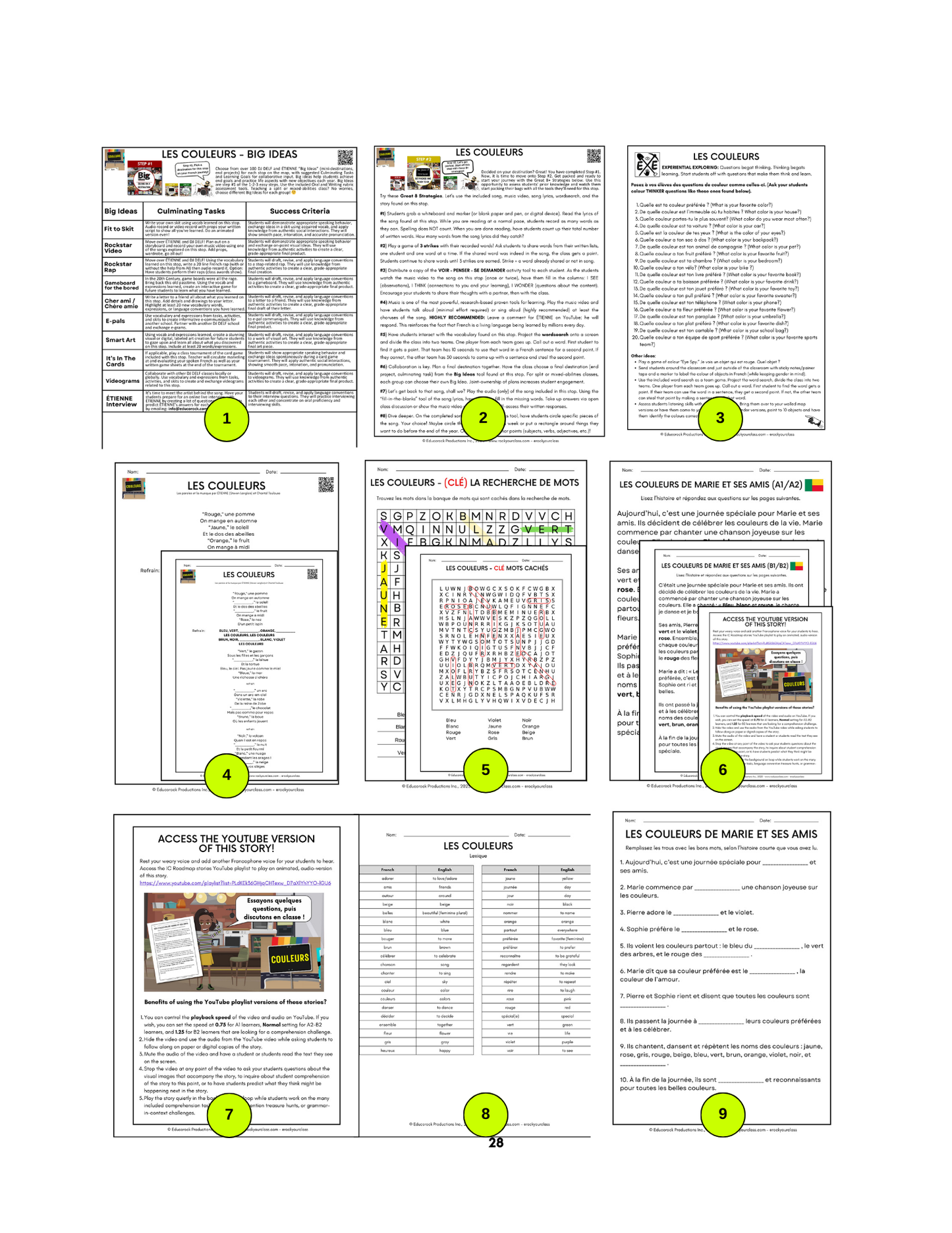 COULEURS (Pré-A1 beginner to B2 advanced levels) FULL FOREVER RESOURCE PLATFORM ACCESS