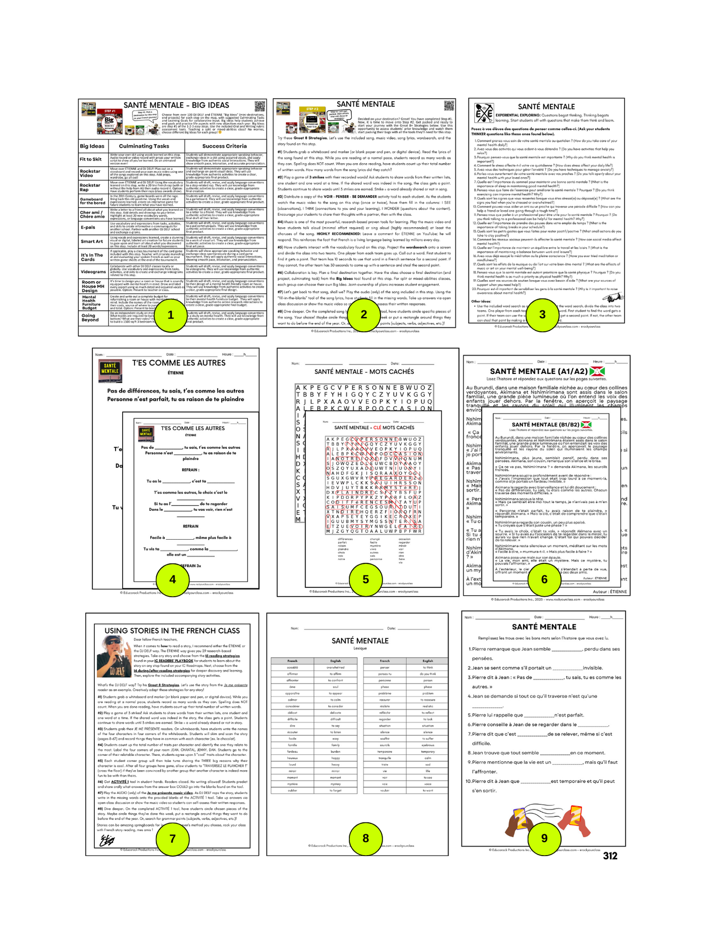 SANTÉ MENTALE (Pré-A1 beginner to B2 advanced levels) FULL FOREVER RESOURCE PLATFORM ACCESS