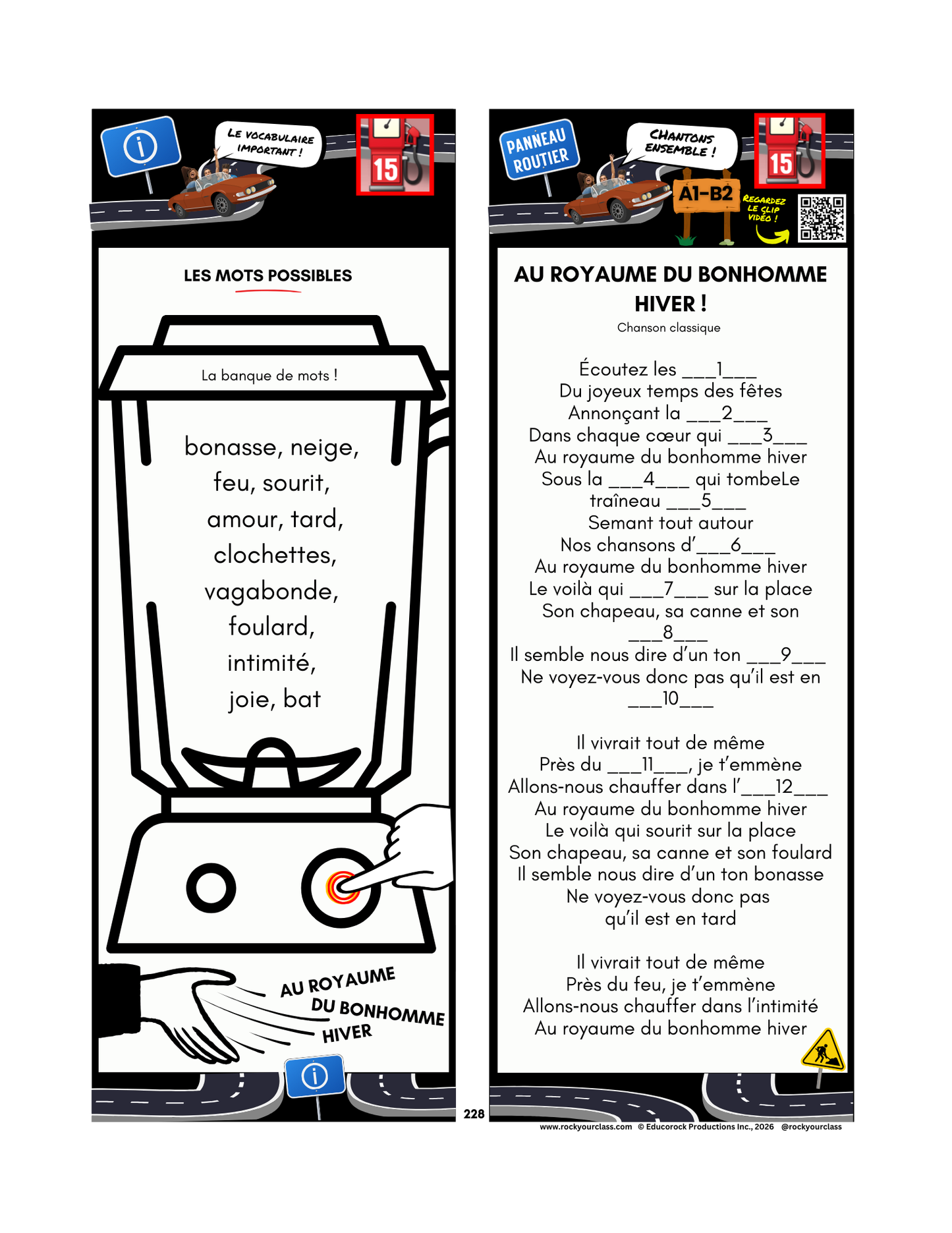 R15 - BONNE FÊTE, AU CARNAVAL, NOËL, HALLOWEEN (Pré-A1 beginner to B1 intermediate levels) FULL FOREVER RESOURCE PLATFORM ACCESS