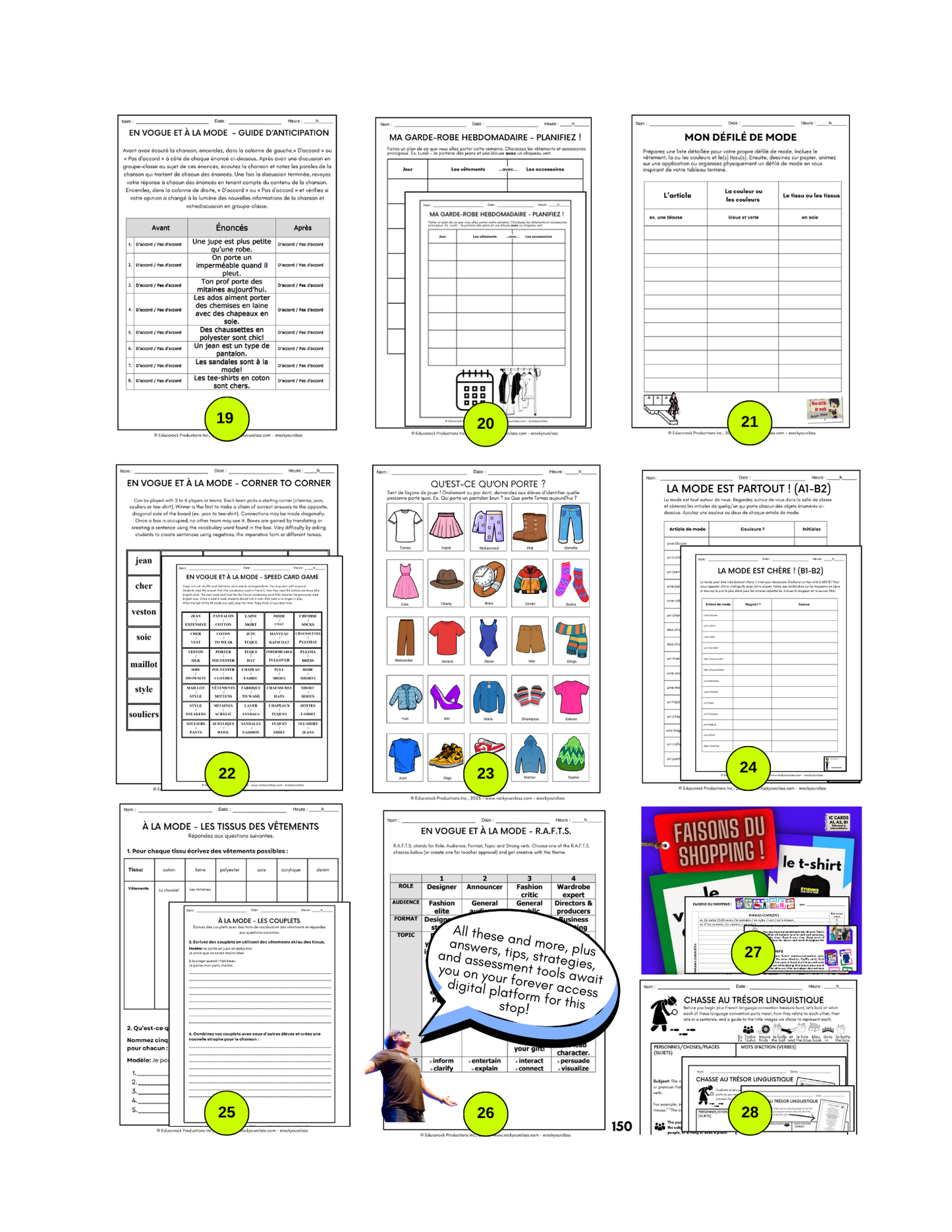 LA MODE (Pré-A1 beginner to B2 advanced levels) FULL FOREVER RESOURCE PLATFORM ACCESS