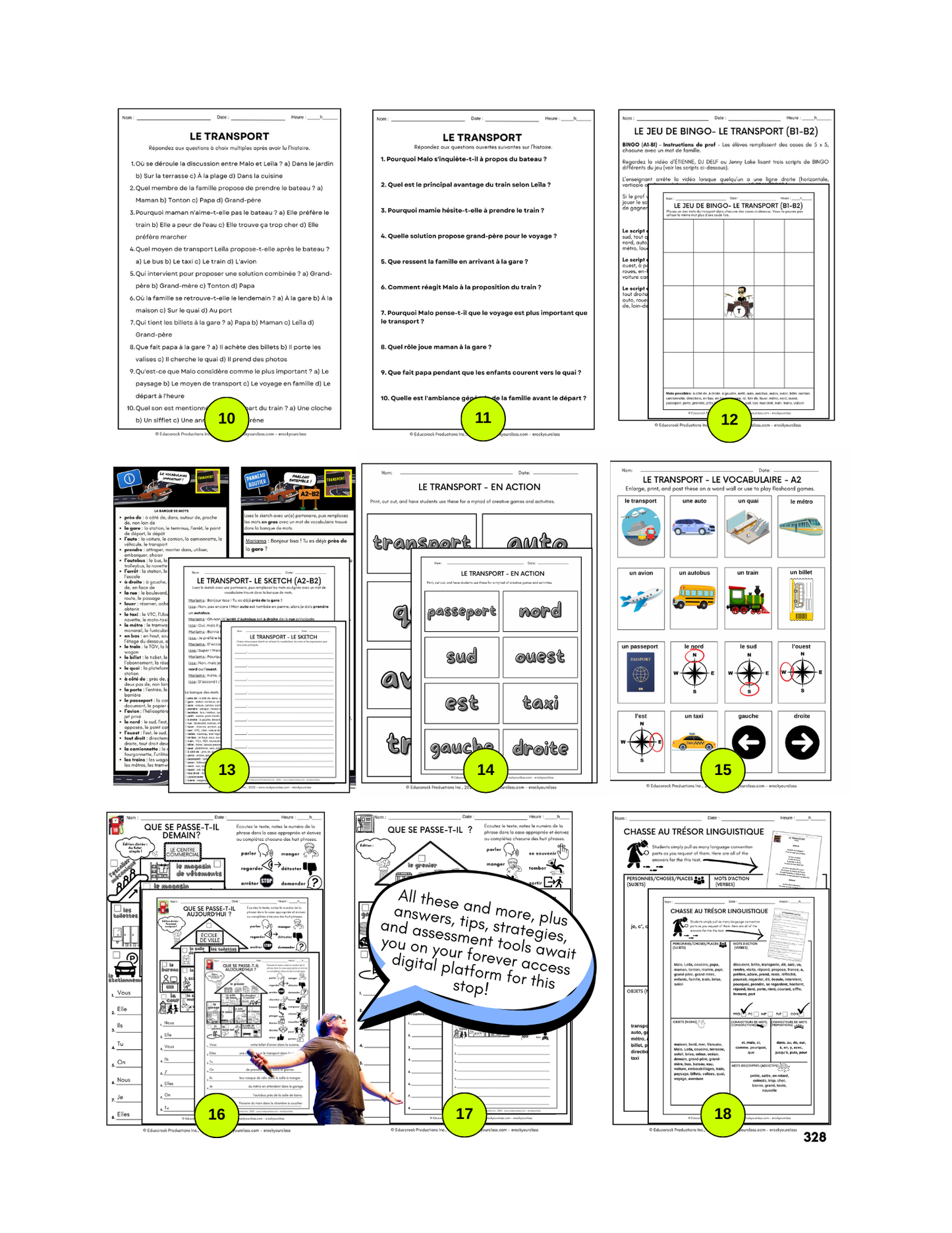 TRANSPORT (Pré-A1 beginner to B2 advanced levels) FULL FOREVER RESOURCE PLATFORM ACCESS