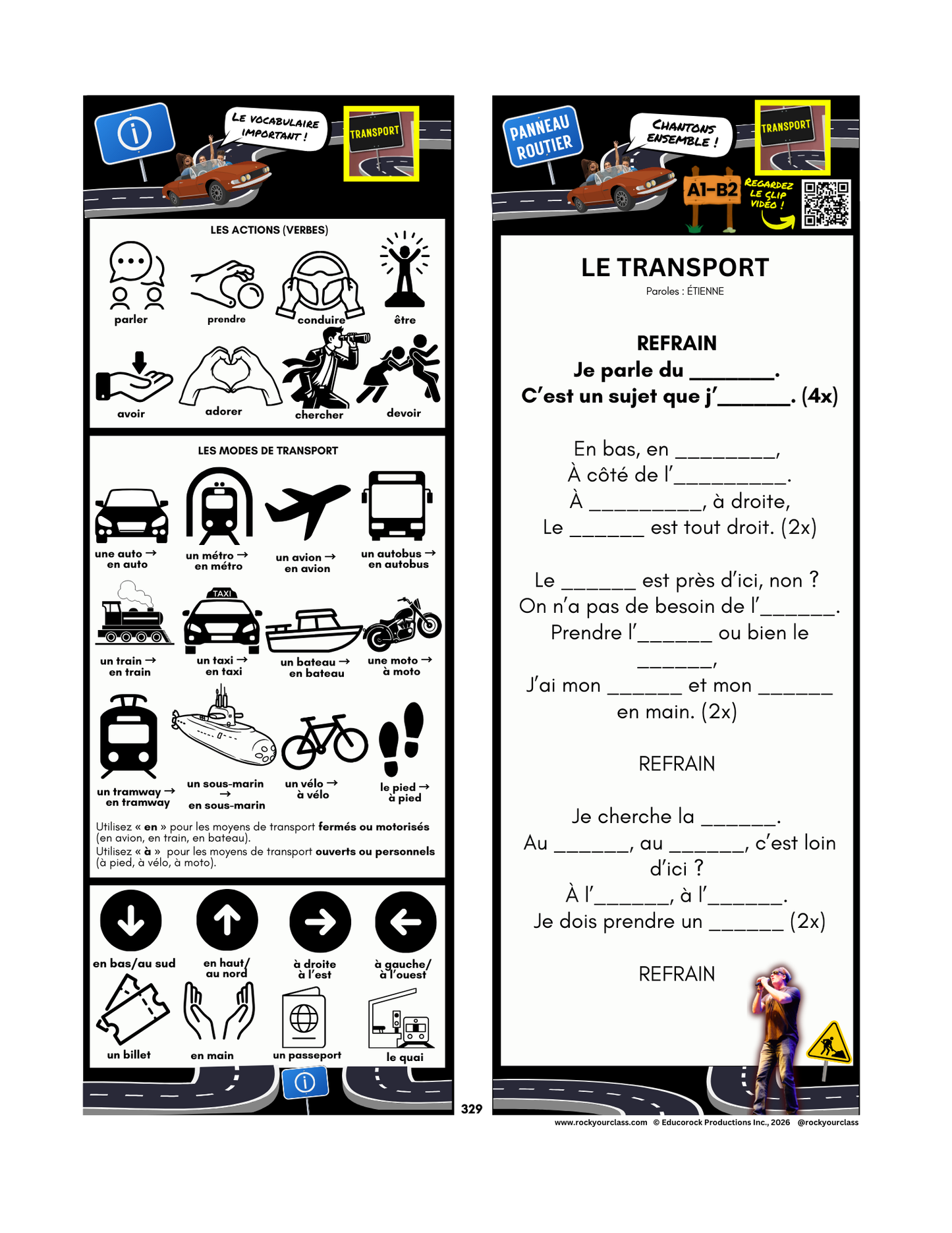 TRANSPORT (Pré-A1 beginner to B2 advanced levels) FULL FOREVER RESOURCE PLATFORM ACCESS