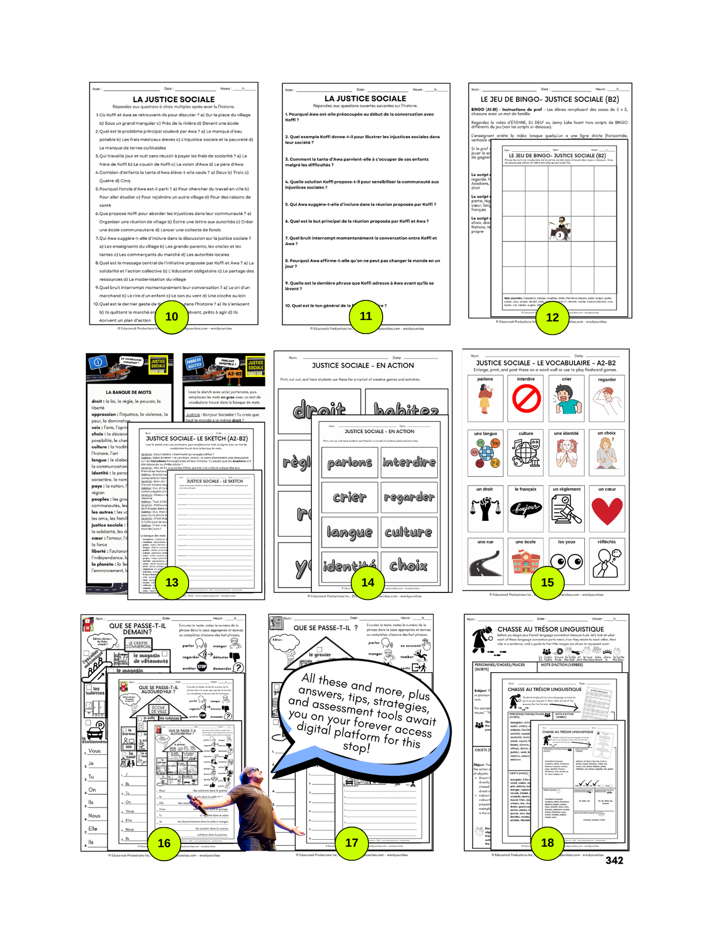 JUSTICE SOCIALE (Pré-A1 beginner to B2 advanced levels) FULL FOREVER RESOURCE PLATFORM ACCESS