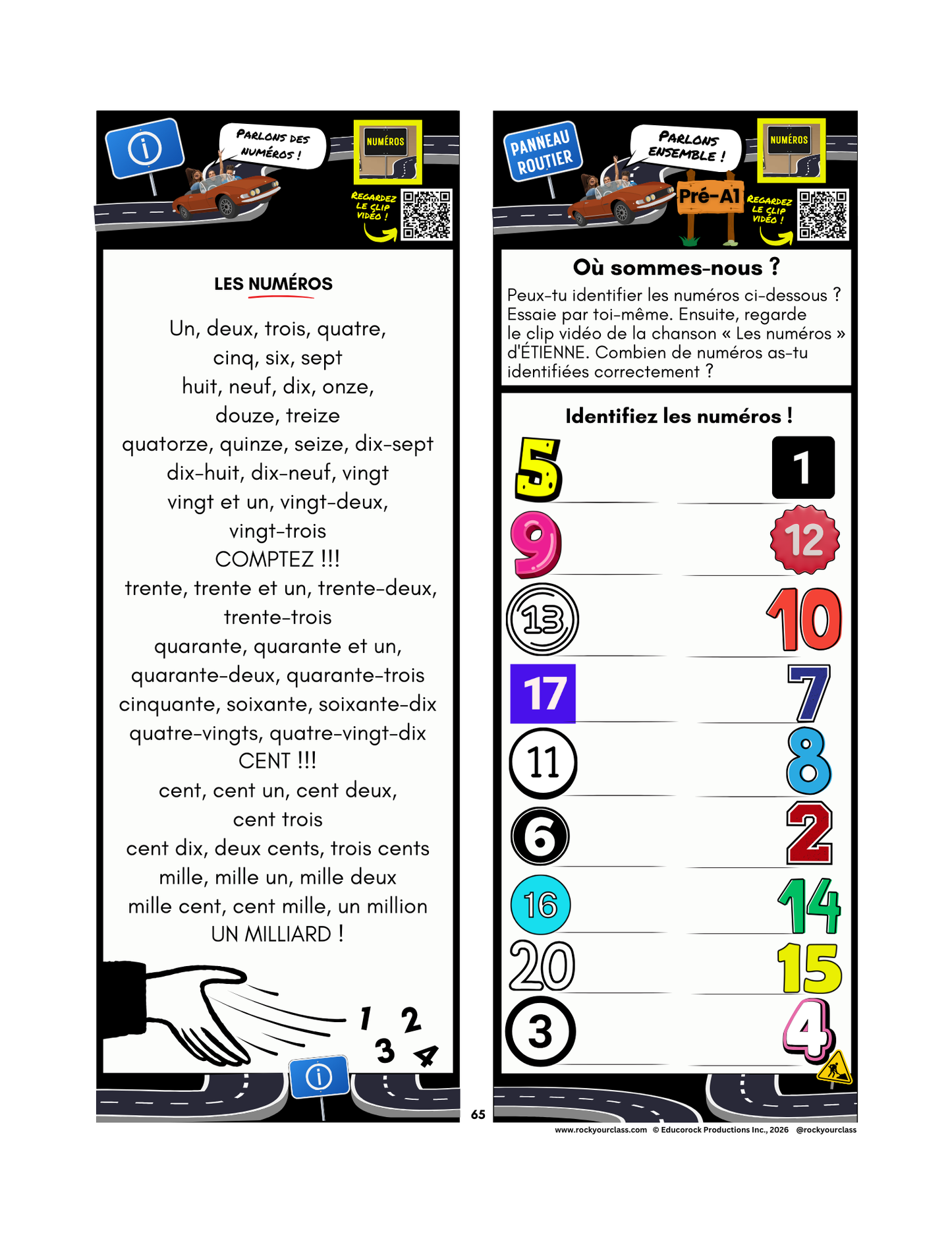 NUMÉROS (Pré-A1 beginner to B2 advanced levels) FULL FOREVER RESOURCE PLATFORM ACCESS