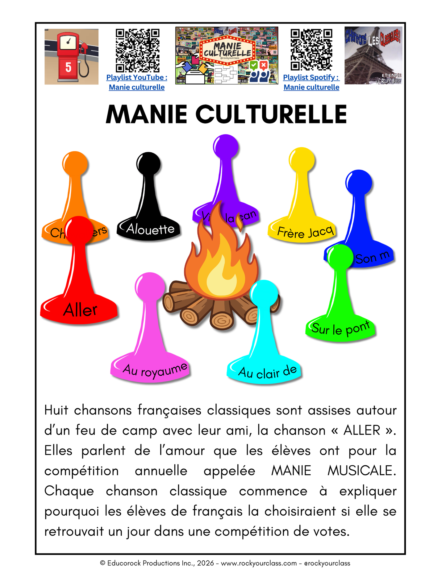 R5 - MANIE CULTURELLE (Pré-A1 beginner to B1 intermediate levels) FULL FOREVER RESOURCE PLATFORM ACCESS