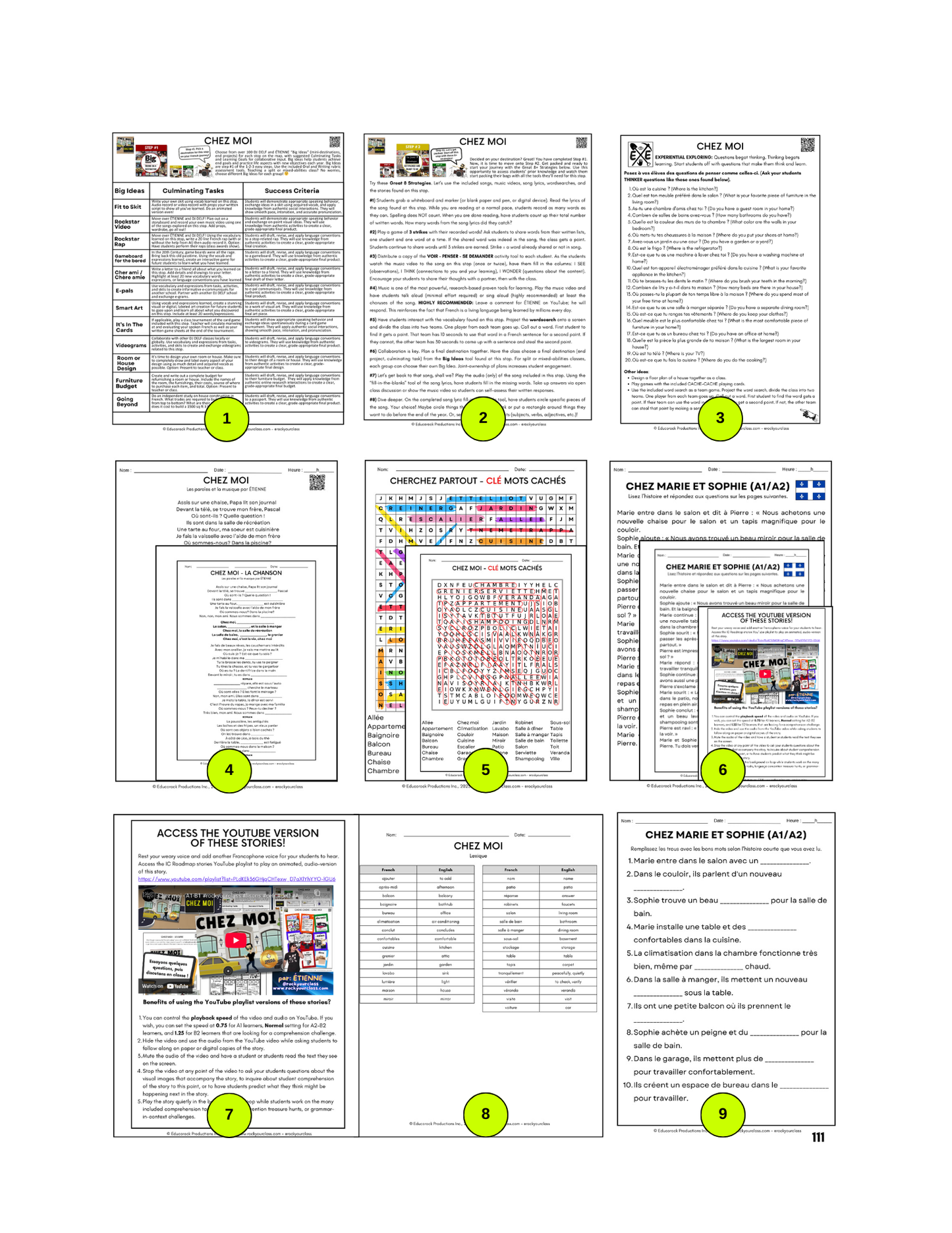 CHEZ MOI (Pré-A1 beginner to B2 advanced levels) FULL FOREVER RESOURCE PLATFORM ACCESS