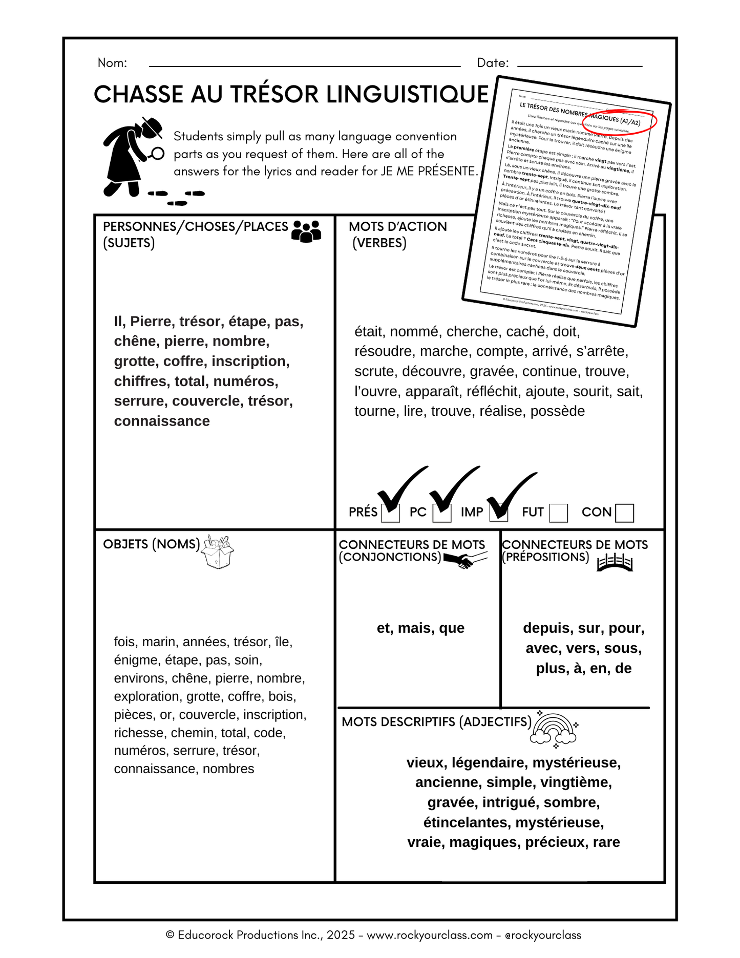 NUMÉROS (A1-B1) 85-Page Full package