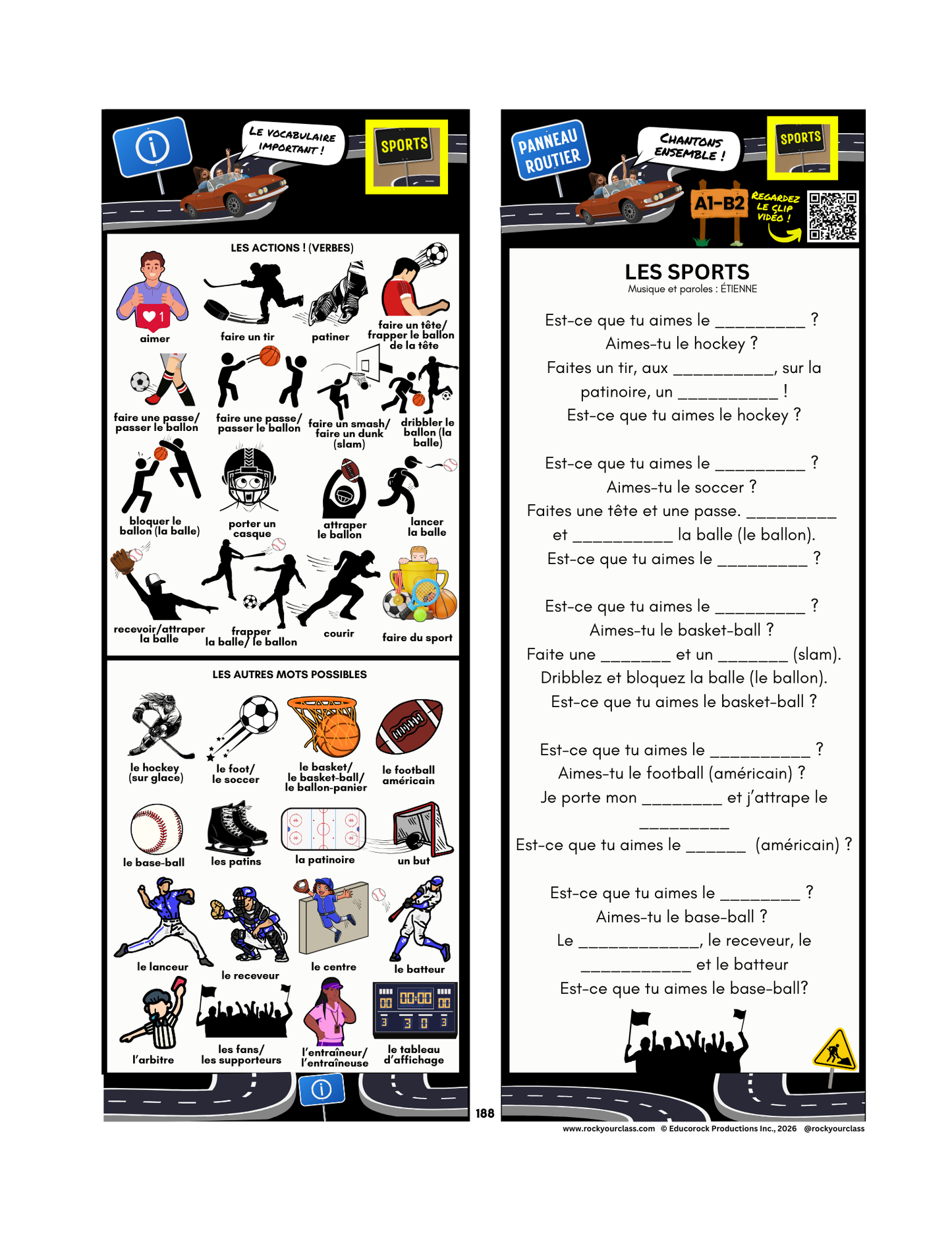 LES SPORTS (Pré-A1 beginner to B2 advanced levels) FULL FOREVER RESOURCE PLATFORM ACCESS