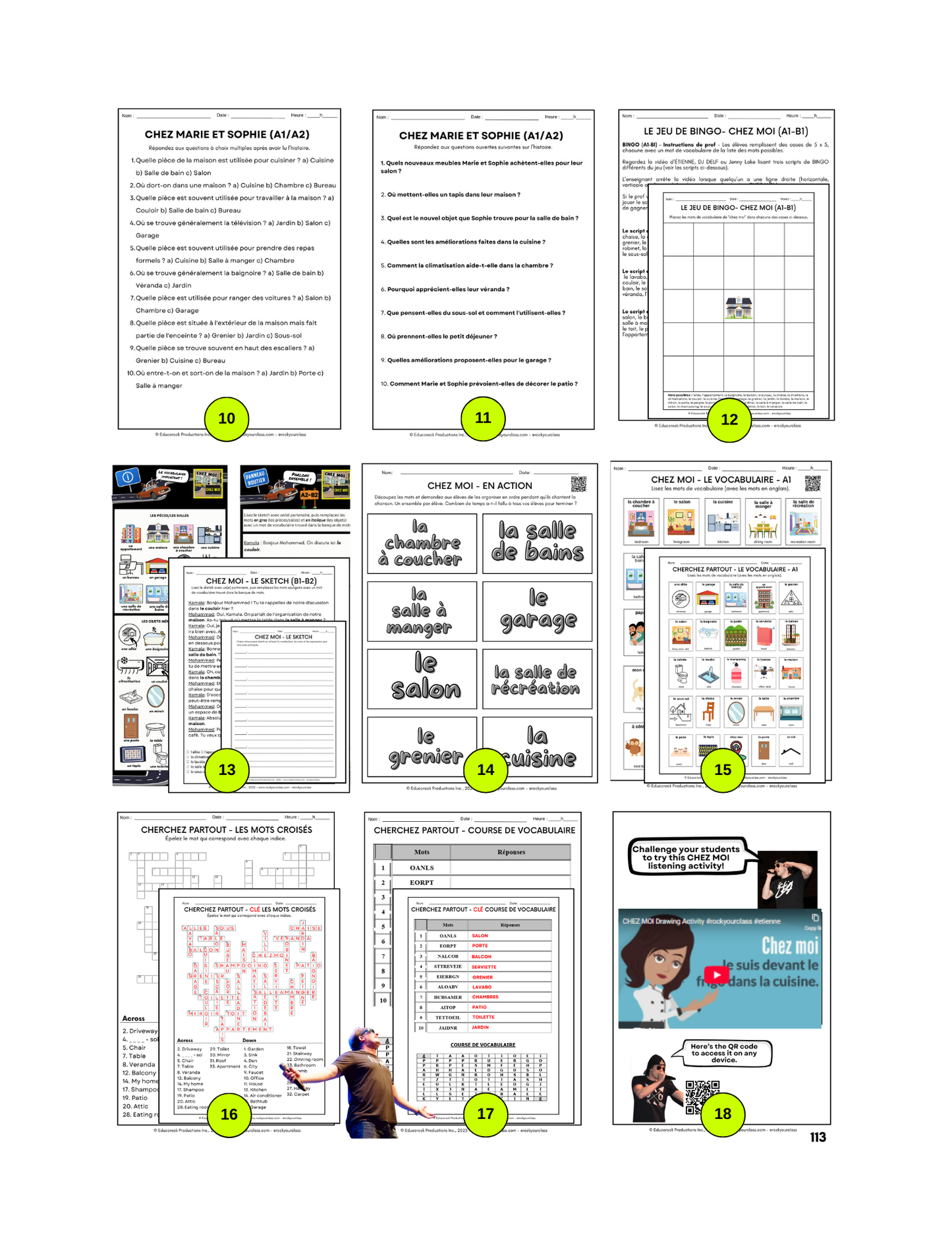 CHEZ MOI (Pré-A1 beginner to B2 advanced levels) FULL FOREVER RESOURCE PLATFORM ACCESS