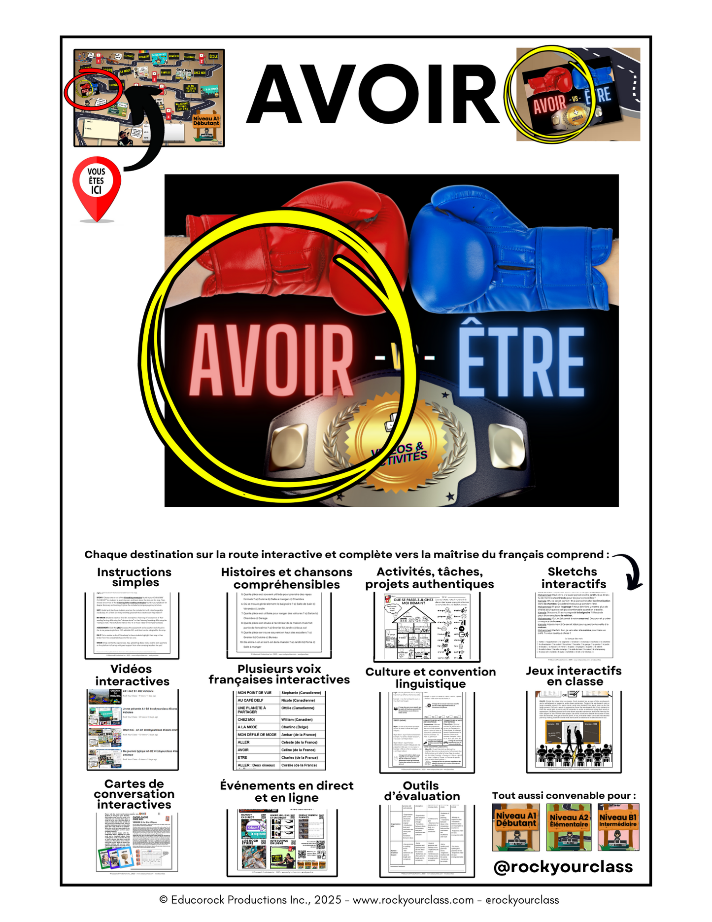 AVOIR (Pré-A1 beginner to B2 advanced levels) FULL FOREVER RESOURCE PLATFORM ACCESS