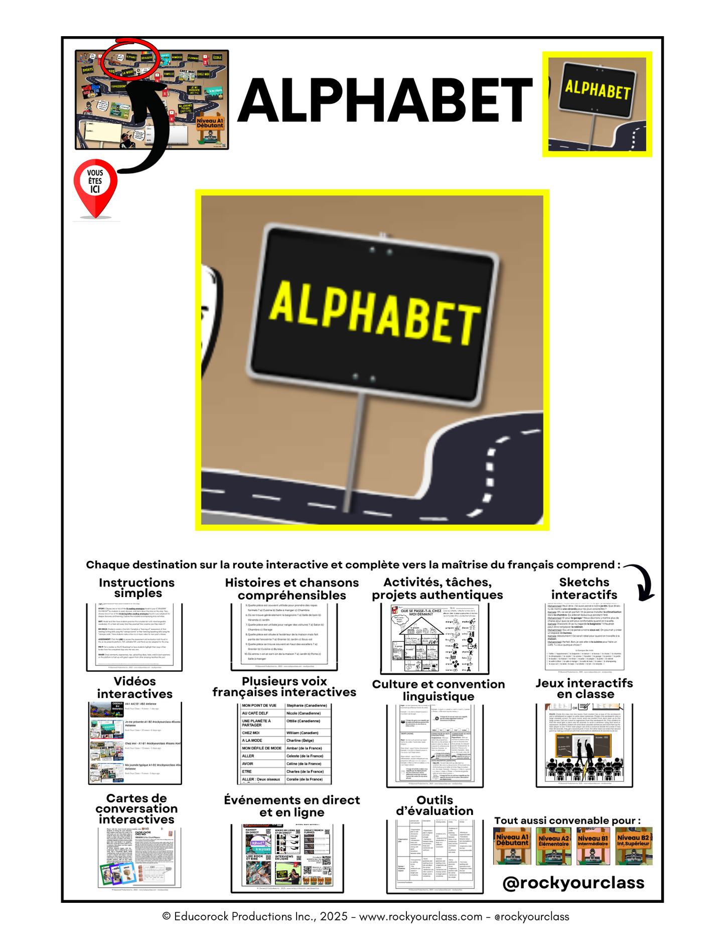 ALPHABET (Pré-A1 beginner to B2 advanced levels) FULL FOREVER RESOURCE PLATFORM ACCESS
