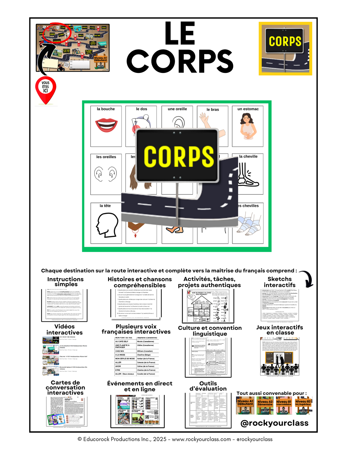 CORPS (Pré-A1 beginner to B2 advanced levels) FULL FOREVER RESOURCE PLATFORM ACCESS