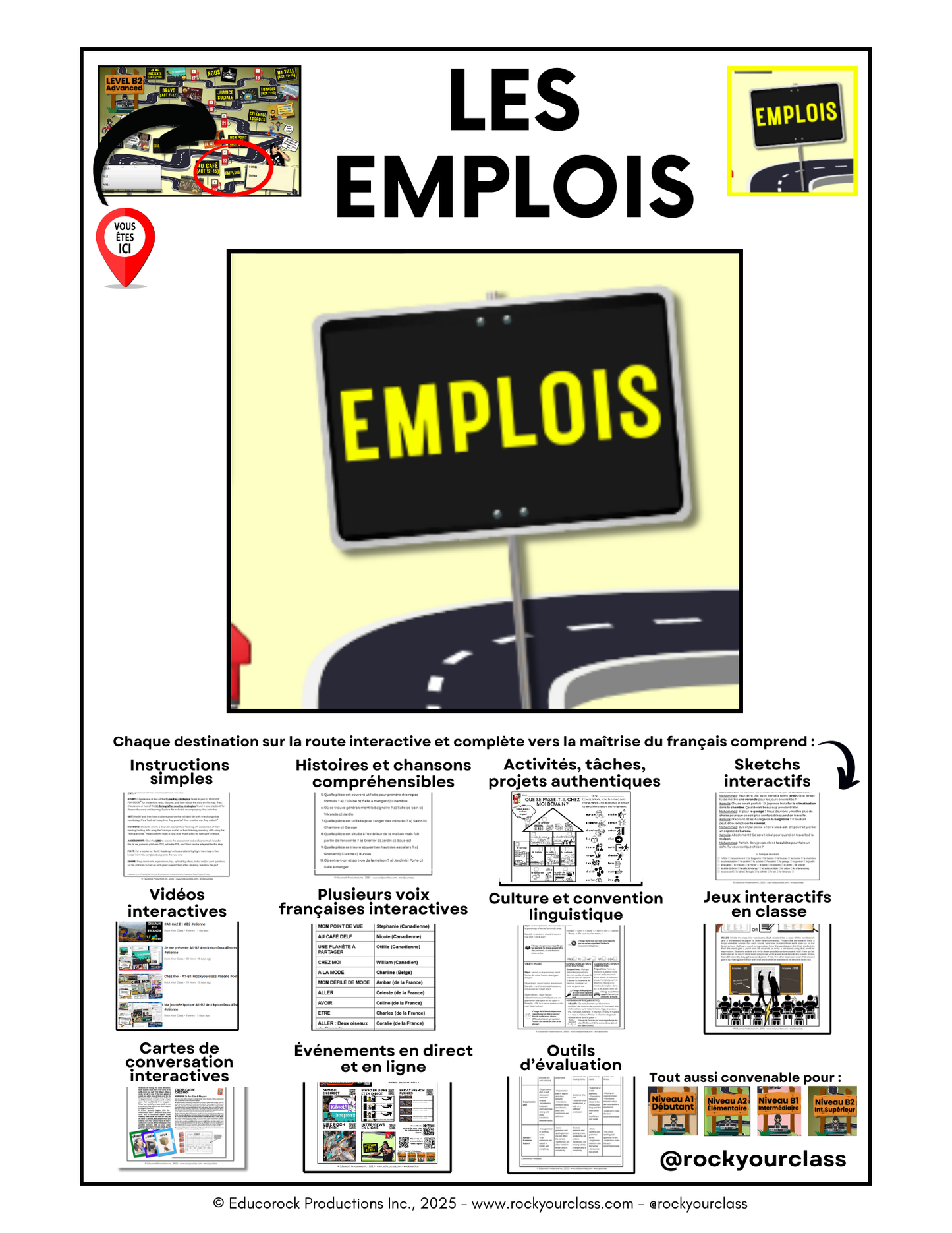 EMPLOIS (Pré-A1 beginner to B2 advanced levels) FULL FOREVER RESOURCE PLATFORM ACCESS