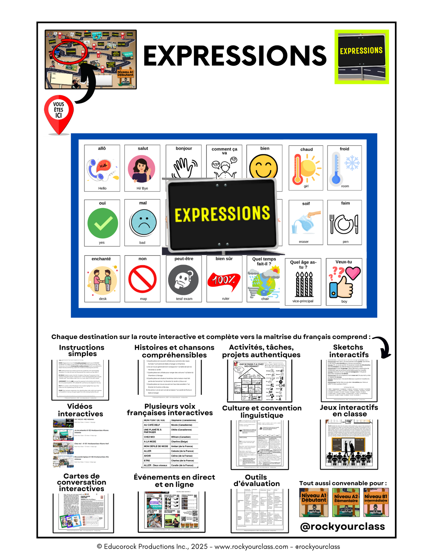 EXPRESSIONS (Pré-A1 beginner to B2 advanced levels) FULL FOREVER RESOURCE PLATFORM ACCESS