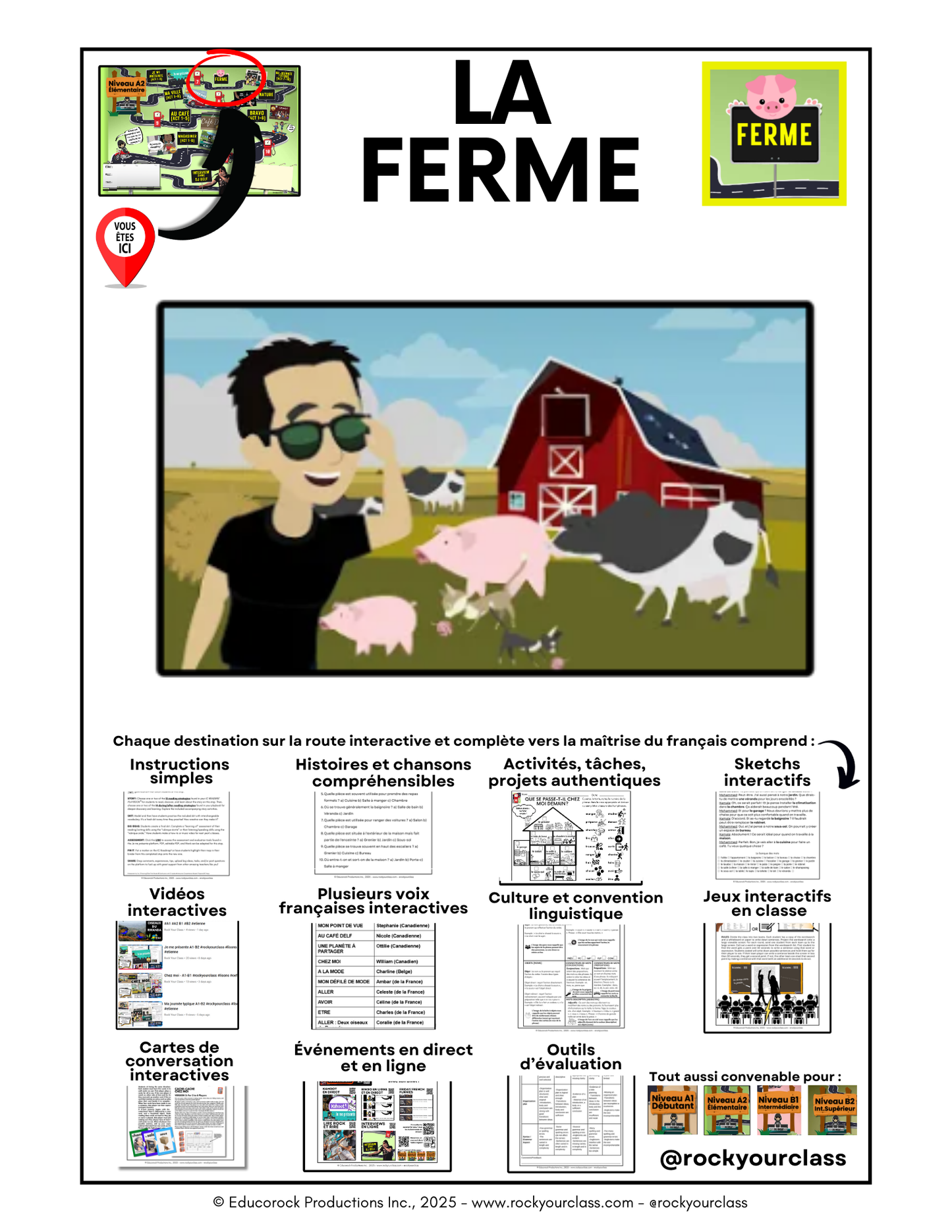 FERME (Pré-A1 beginner to B2 advanced levels) FULL FOREVER RESOURCE PLATFORM ACCESS