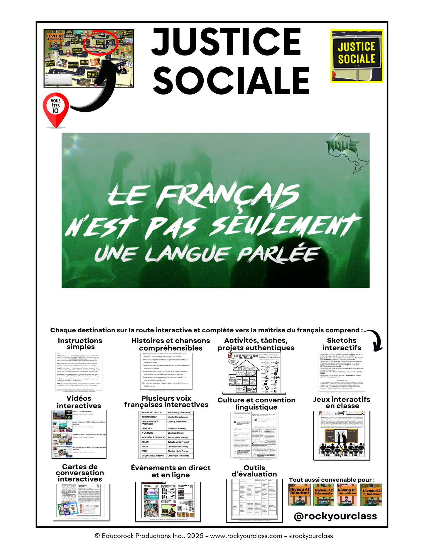 JUSTICE SOCIALE (Pré-A1 beginner to B2 advanced levels) FULL FOREVER RESOURCE PLATFORM ACCESS