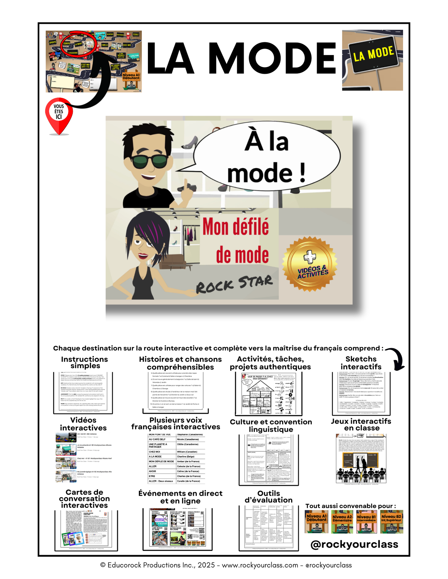 LA MODE (Pré-A1 beginner to B2 advanced levels) FULL FOREVER RESOURCE PLATFORM ACCESS