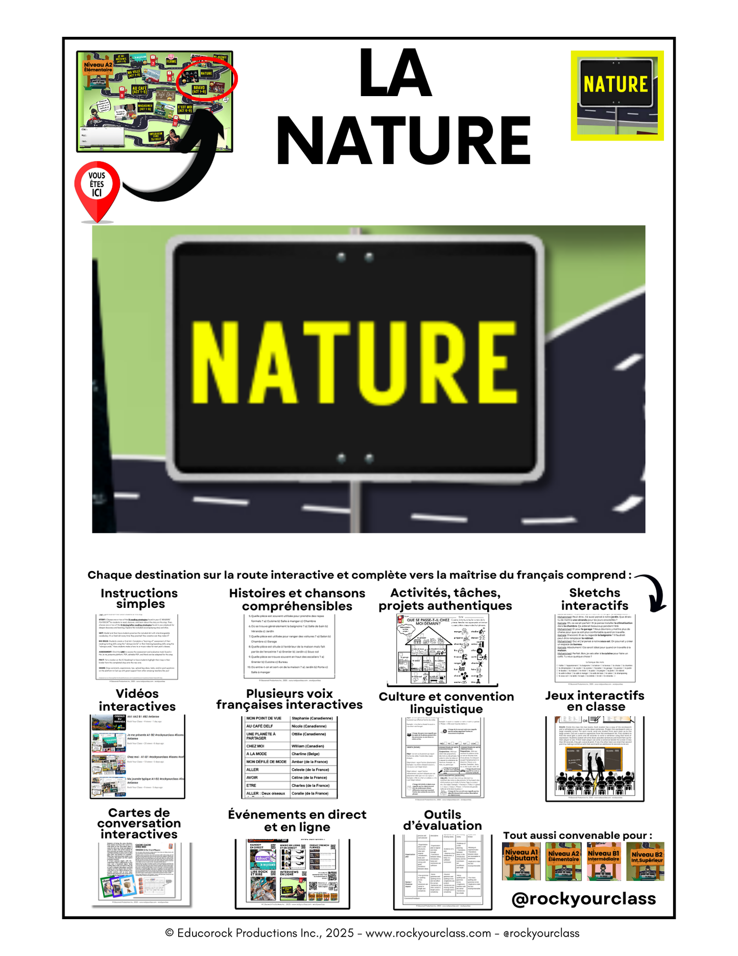 NATURE (Pré-A1 beginner to B2 advanced levels) FULL FOREVER RESOURCE PLATFORM ACCESS