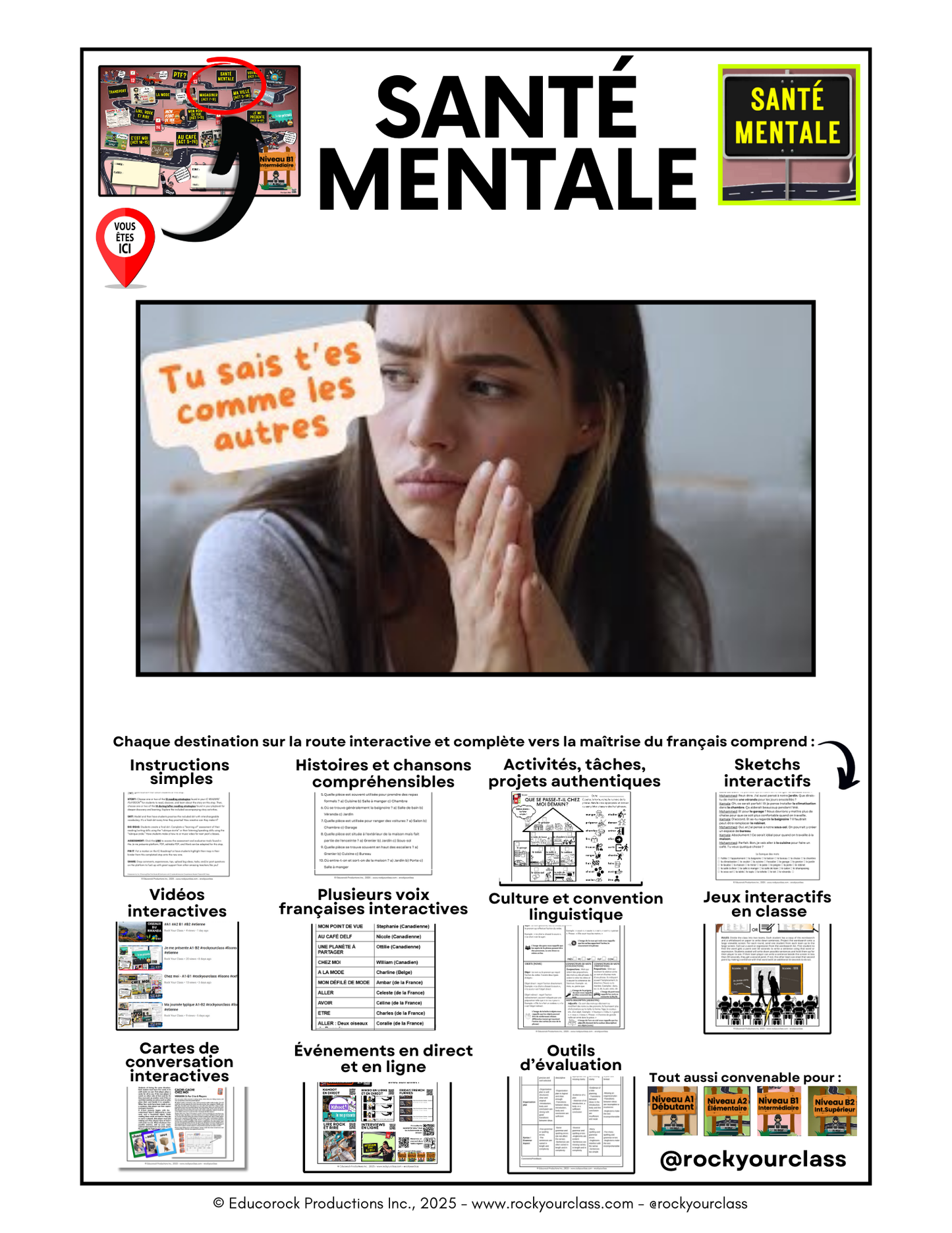 SANTÉ MENTALE (Pré-A1 beginner to B2 advanced levels) FULL FOREVER RESOURCE PLATFORM ACCESS