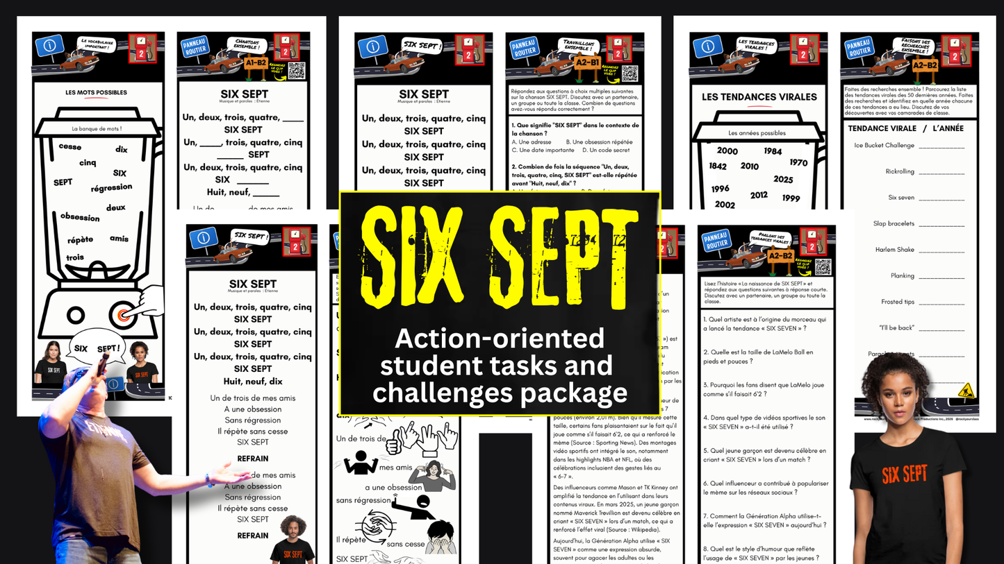 R2 - SIX SEPT, BABY SHARK FRENCH ACCENTS (Pré-A1 beginner to B2 advanced levels) FULL FOREVER RESOURCE PLATFORM ACCESS