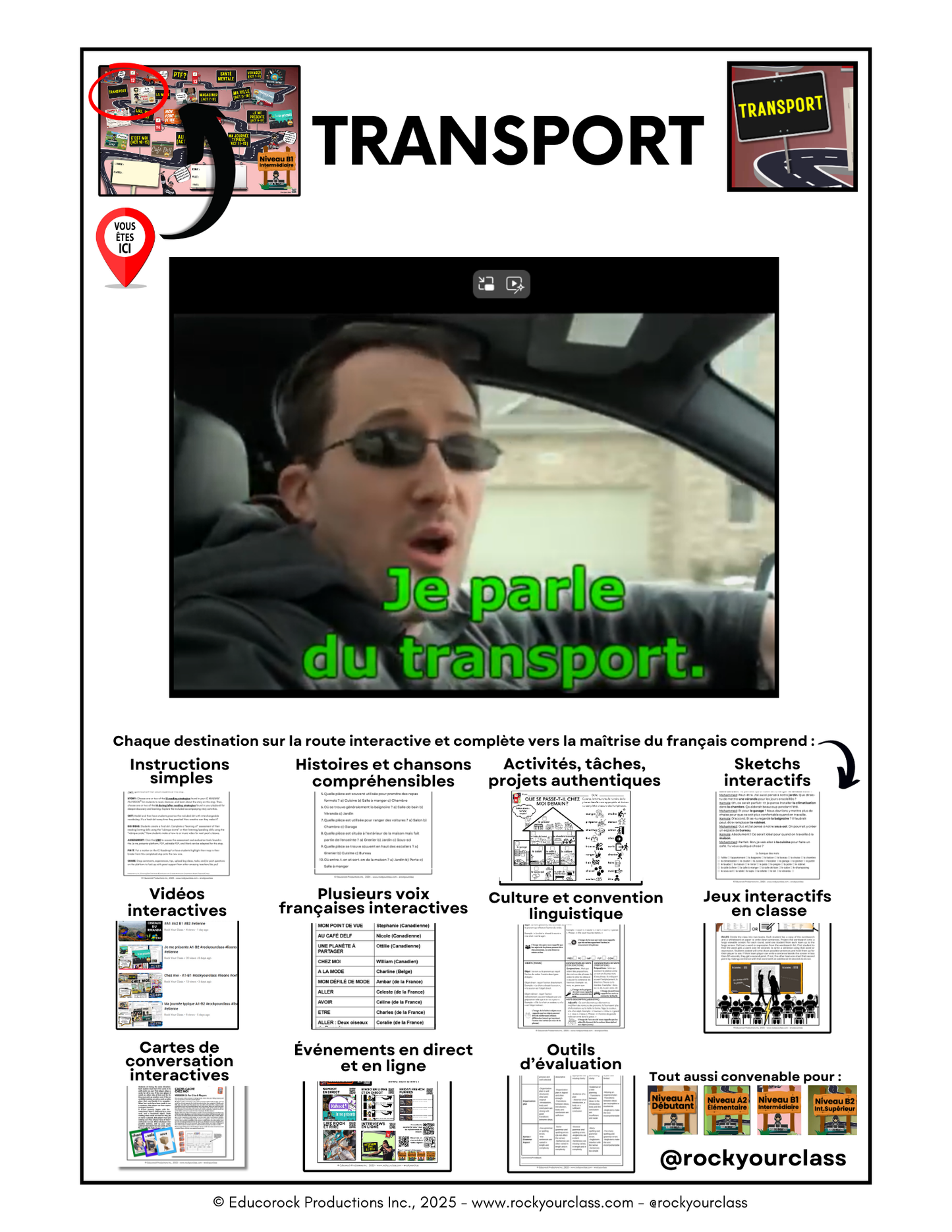 TRANSPORT (Pré-A1 beginner to B2 advanced levels) FULL FOREVER RESOURCE PLATFORM ACCESS