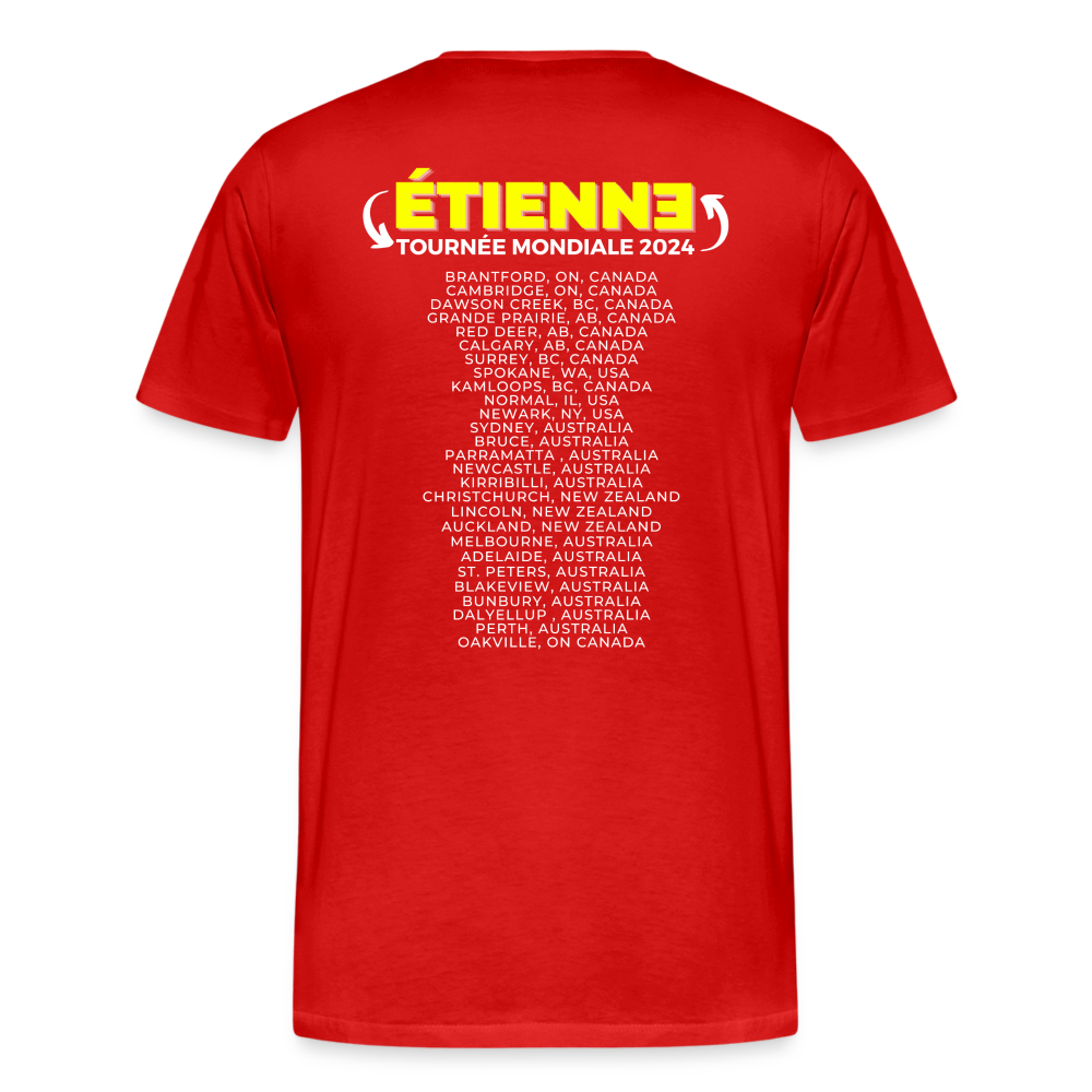 ÉTIENNE - 2024 World Tour Men's Sizes Rock T-shirt - red