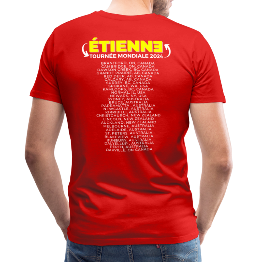 ÉTIENNE - 2024 World Tour Men's Sizes Rock T-shirt - red