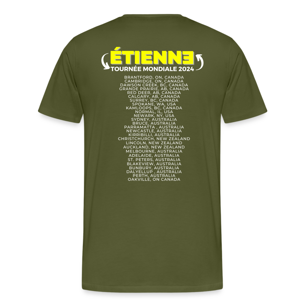 ÉTIENNE - 2024 World Tour Men's Sizes Rock T-shirt - olive green