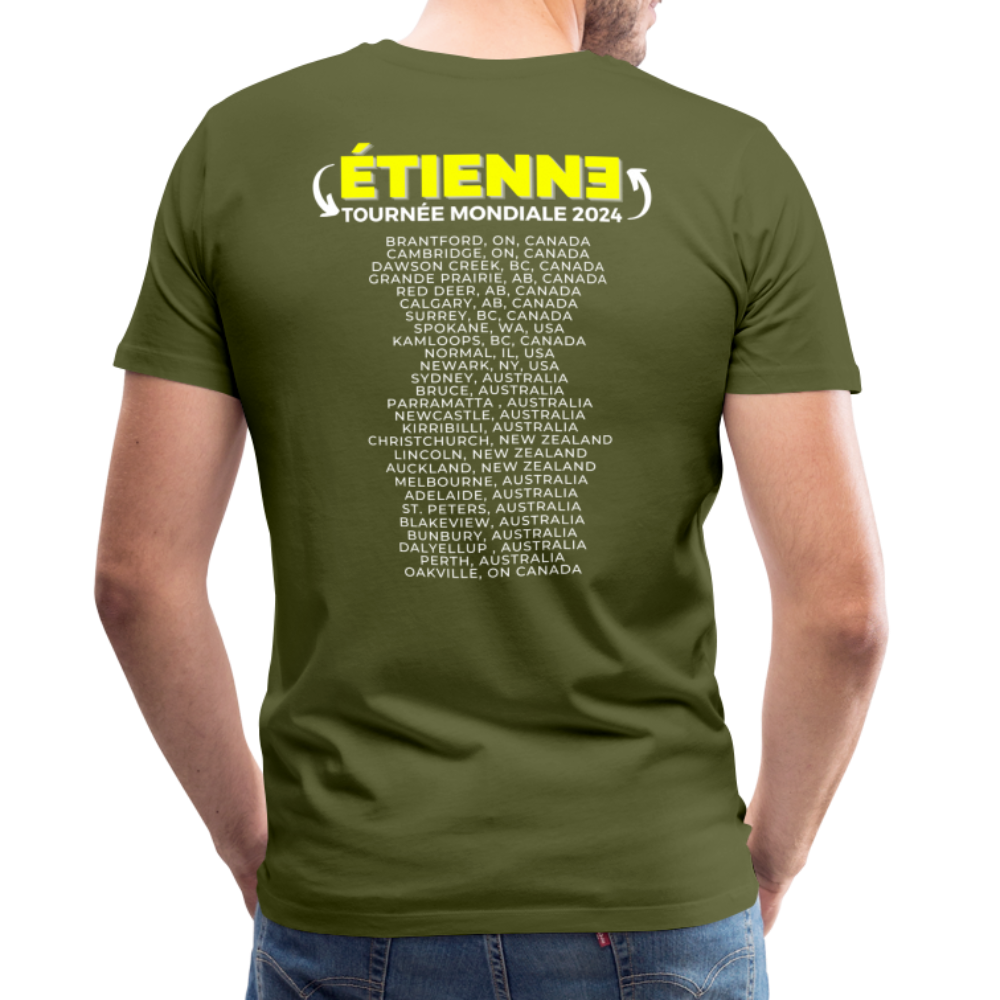 ÉTIENNE - 2024 World Tour Men's Sizes Rock T-shirt - olive green