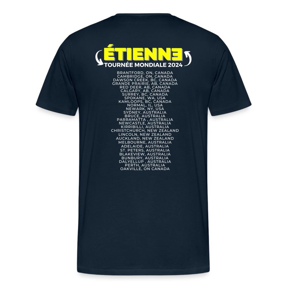 ÉTIENNE - 2024 World Tour Men's Sizes Rock T-shirt - deep navy