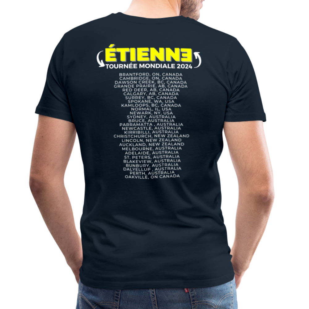 ÉTIENNE - 2024 World Tour Men's Sizes Rock T-shirt - deep navy