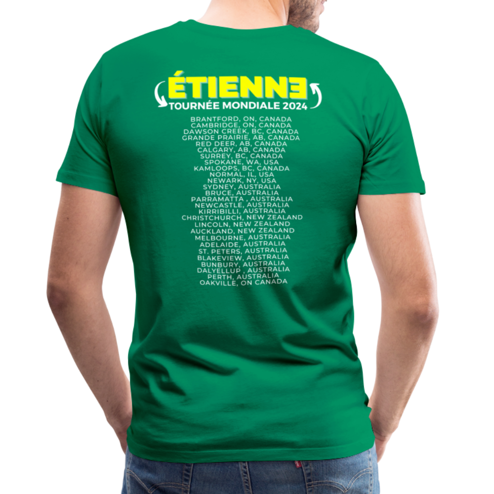 ÉTIENNE - 2024 World Tour Men's Sizes Rock T-shirt - kelly green