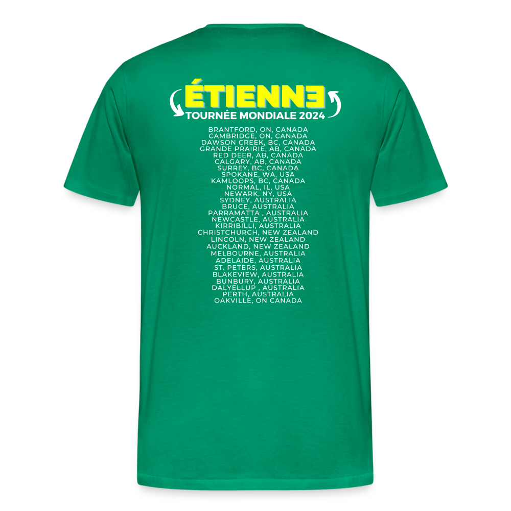 ÉTIENNE - 2024 World Tour Men's Sizes Rock T-shirt - kelly green