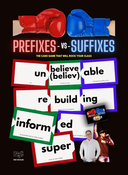 PREFIXES vs SUFFIXES - PLUS bonus $50 in resources - IC CARDS - Single pack or Value Class Set of 5