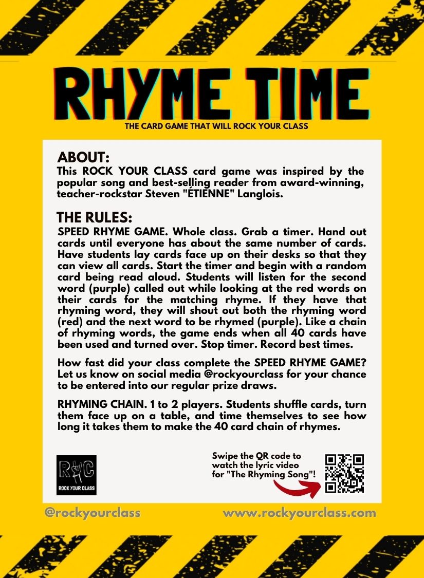 RHYME TIME - IC CARDS - PLUS bonus $50 in resources - Single pack or Value Class Set of 5