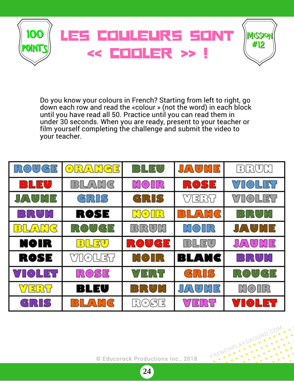 FRENCH PLAYGROUND MISSIONS - COMPLETE ONLINE DOWNLOAD PLATFORM