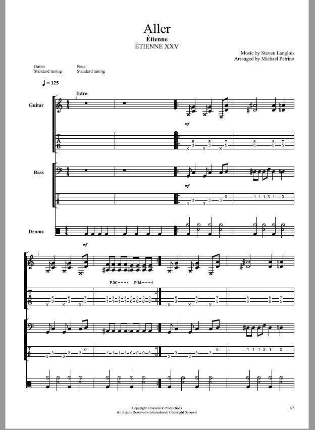 ÉTIENNE XXV Music Sheets and Tabs Folder